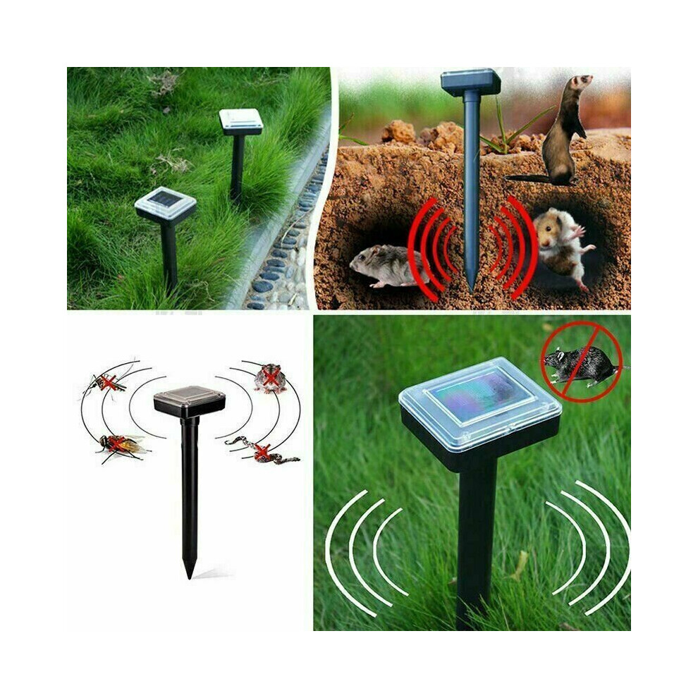Solar Mole Repellent 4 Pack Mole Repellent Ultrasonic Sonic Mole Repeller with Waterproof Mole Control Voles  Gophers Rats Snakes and Rodents