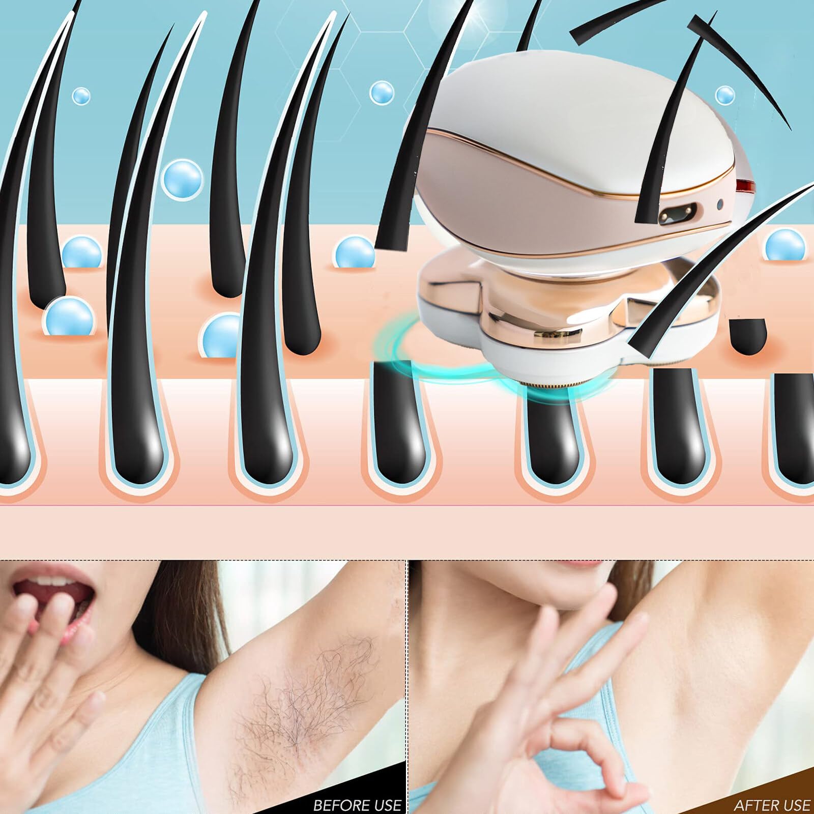 (Hair Remover) Hair Remover for Women Finishing Touch Flawless Legs Hair Remover Bikini Area Electric Razor for Body Arms Bikini Trimmer USB Rechargeable