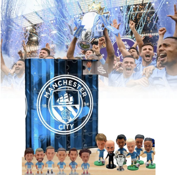 Christmas Manchester City Football Star 24 Days Countdown Advent Calendar Toy UK