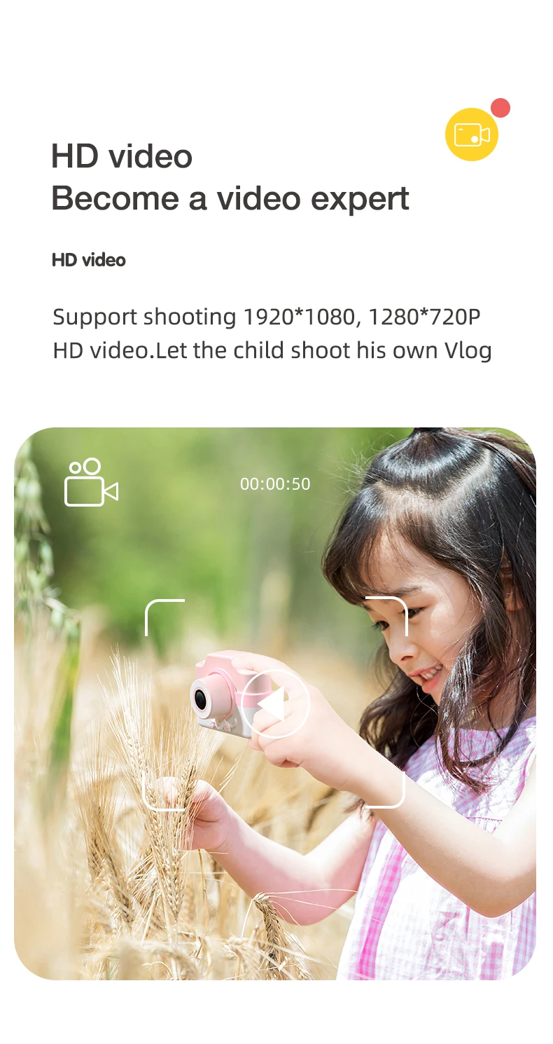 New WIFI Photo Printer 3.0-inch Touch Screen 4800W HD Dual Camera Childrens Digital Camera Christmas Gift