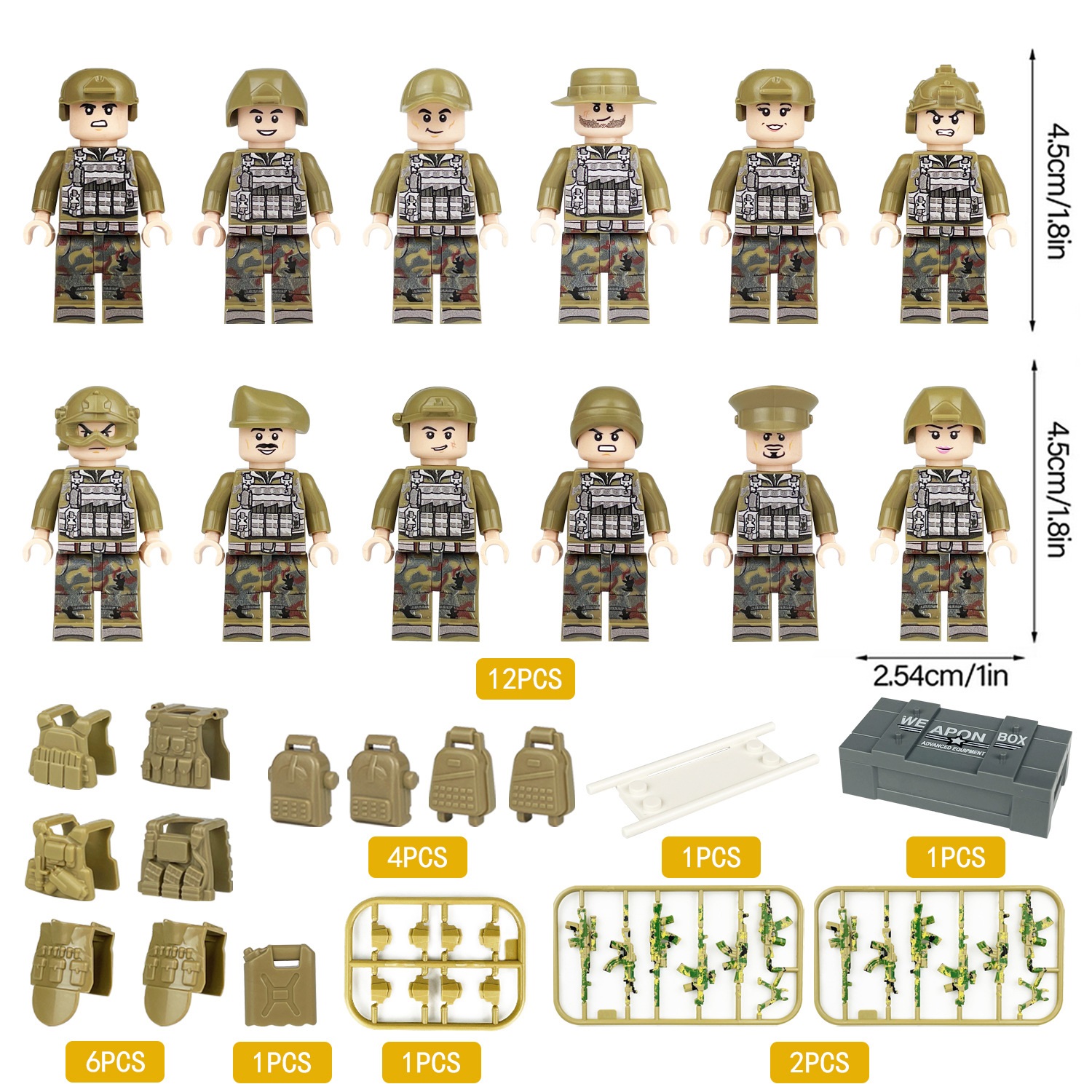 (B) Military Battle Building Brick Toy Collectible Airborne Assault Division Long Yan Special Forces Minifigure Great Gift for Teens
