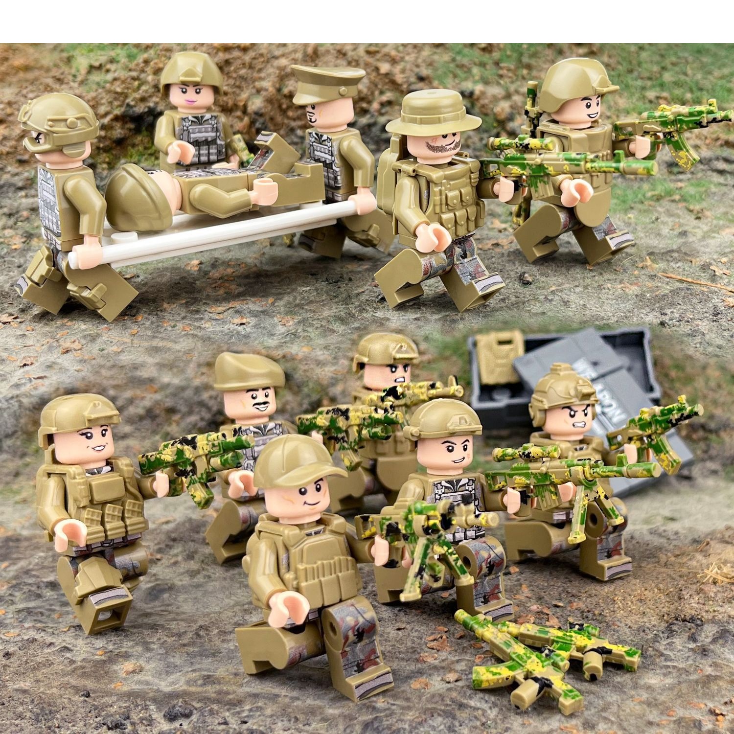 (B) Military Battle Building Brick Toy Collectible Airborne Assault Division Long Yan Special Forces Minifigure Great Gift for Teens