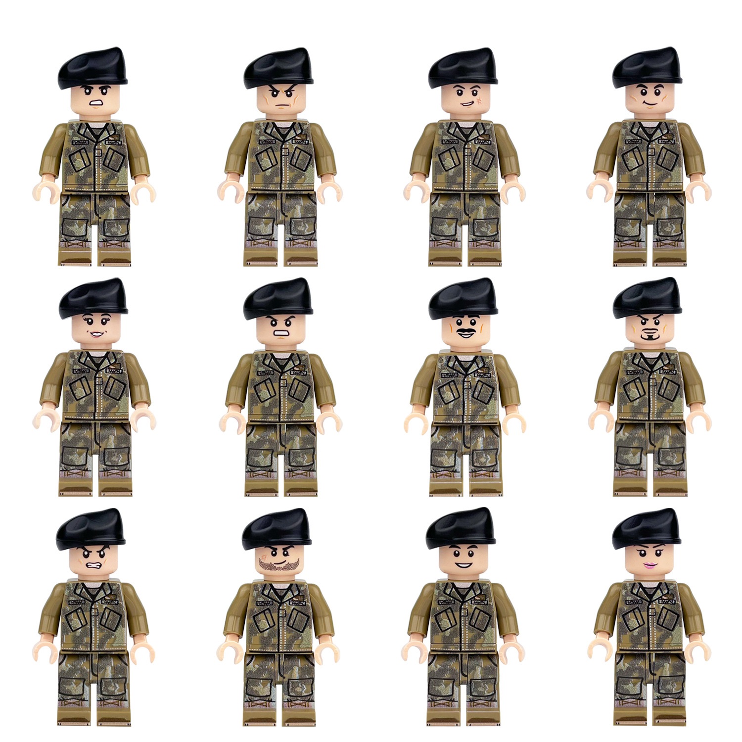 (B) Military Battle Building Brick Toy Collectible Airborne Assault Division Long Yan Special Forces Minifigure Great Gift for Teens