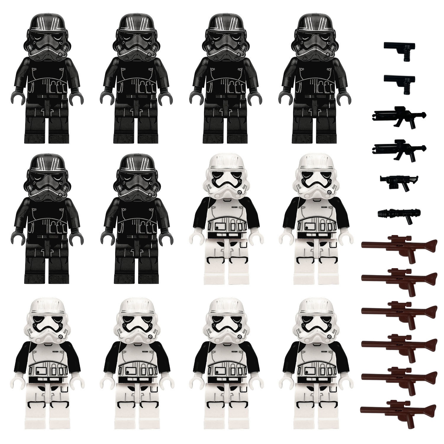 (Army D) Soldiers Building Blocks Science Fiction Series Star Wars Toy Anime Collection Mini Figures with Stand and Accessories for Kids