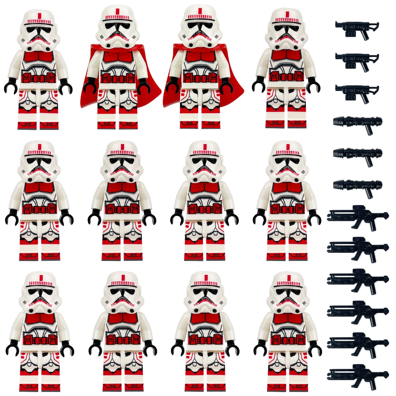 (Army D) Soldiers Building Blocks Science Fiction Series Star Wars Toy Anime Collection Mini Figures with Stand and Accessories for Kids