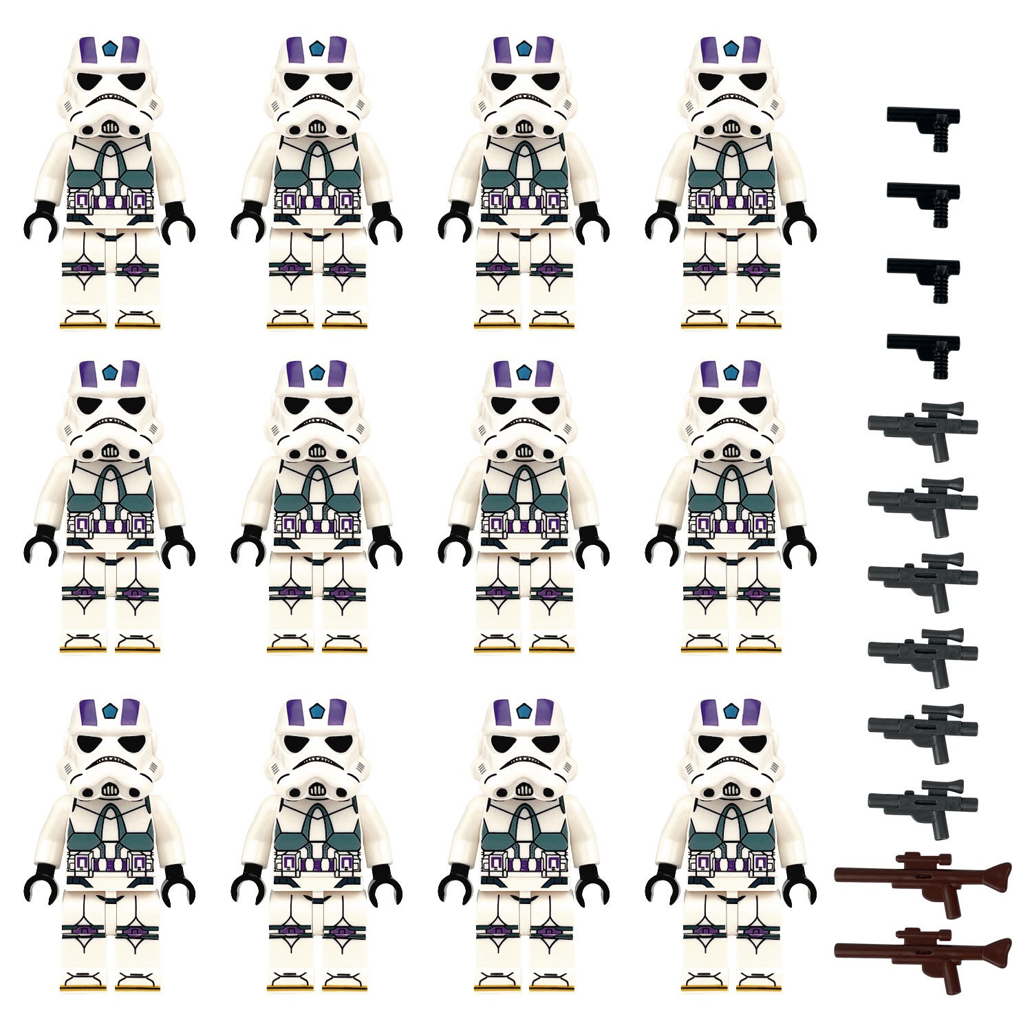 (Army D) Soldiers Building Blocks Science Fiction Series Star Wars Toy Anime Collection Mini Figures with Stand and Accessories for Kids