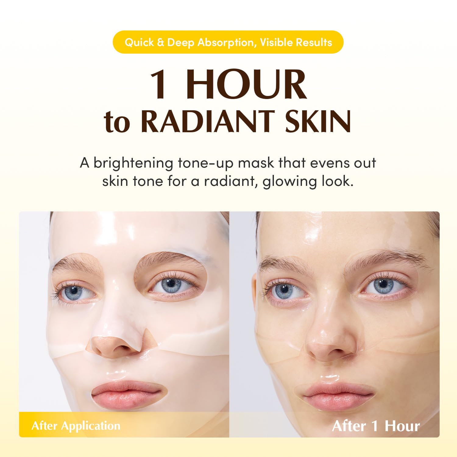 EQQUALBERRY Collagen Glow Up Mask Niacinamide Low Molecular Collagen for Brightening and Radiance Boosting Korean Collagen Face Mask for Glass Skin 4 Sheets