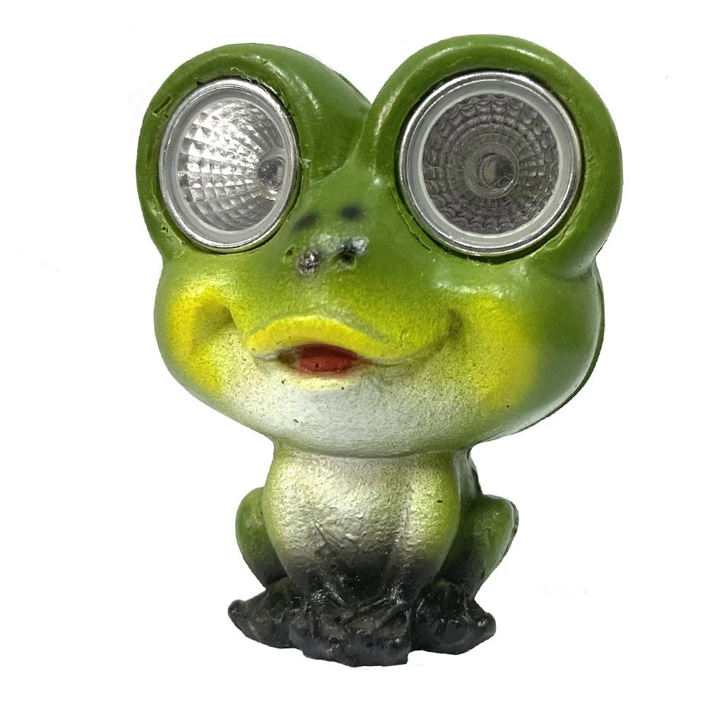 LED Lights Garden Bird Frog Lamps Solar Powered Resin Outdoor Figurines