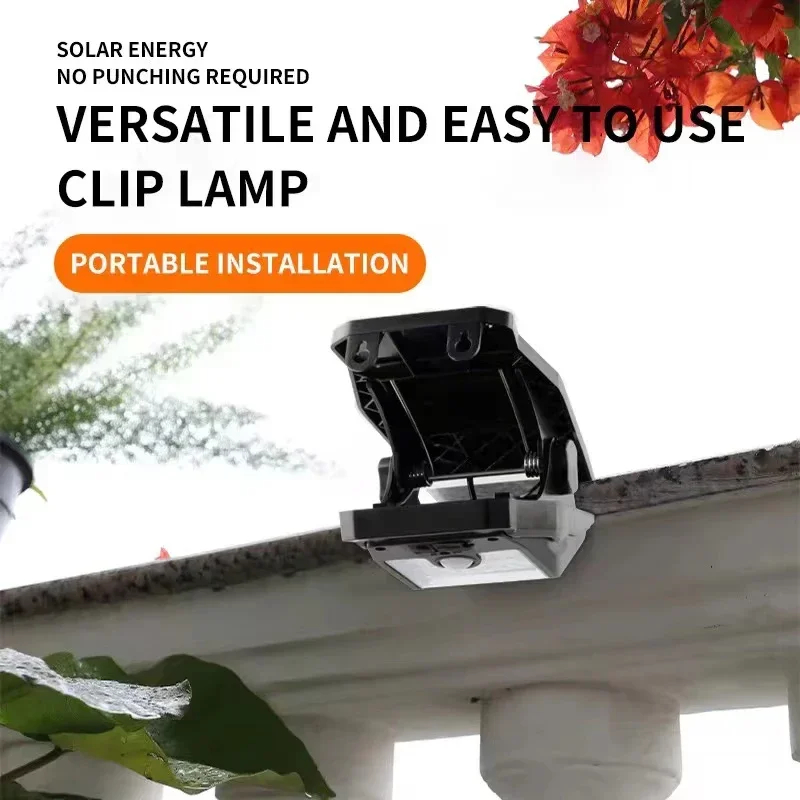 (2 PCS)  Clip On Solar Lights Outdoor Waterproof 58 LED Motion sensing USB Charging Fence Lamp for Garden Yard Patio