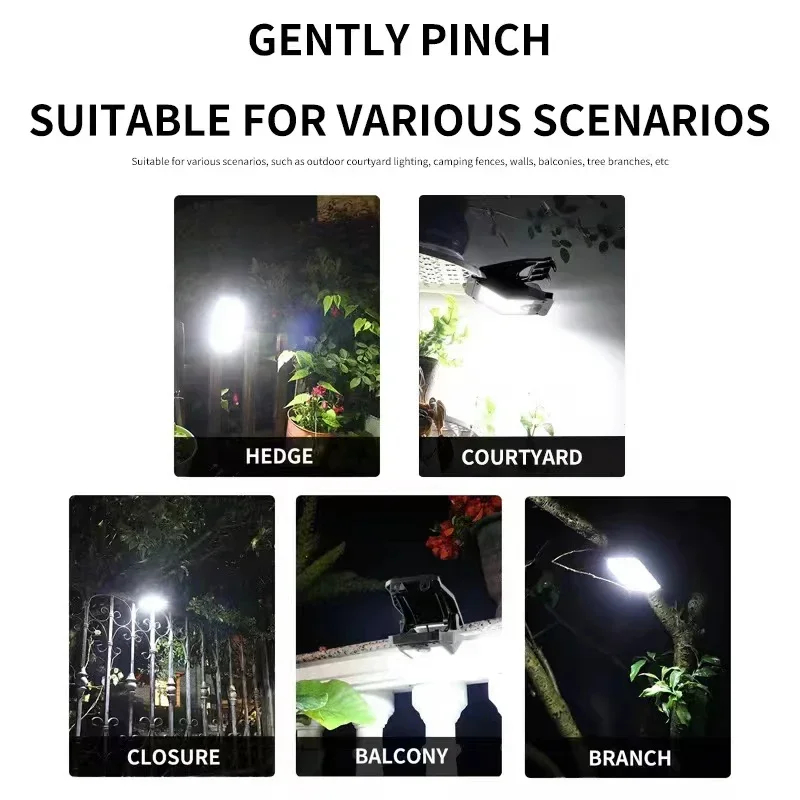 (2 PCS)  Clip On Solar Lights Outdoor Waterproof 58 LED Motion sensing USB Charging Fence Lamp for Garden Yard Patio