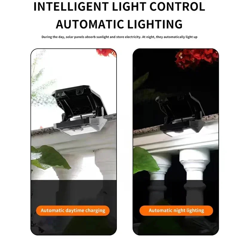 (2 PCS)  Clip On Solar Lights Outdoor Waterproof 58 LED Motion sensing USB Charging Fence Lamp for Garden Yard Patio