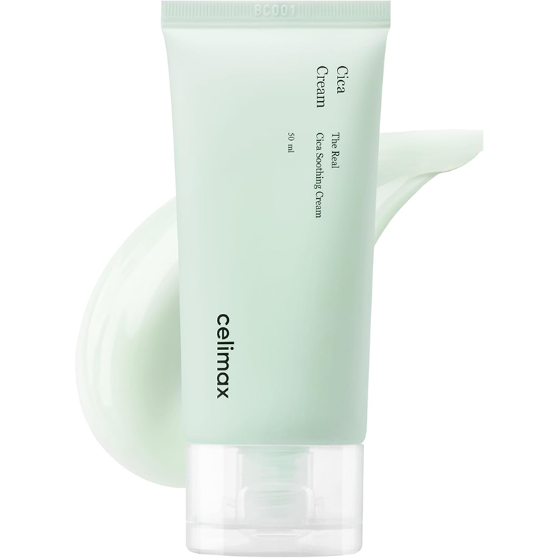 celimax The Real Cica Soothing Cream With Fresh Cica Extract Oil Free Hydrating Moisturizing, Calming Dry Oily   Combination Sensitive Skin 50Ml