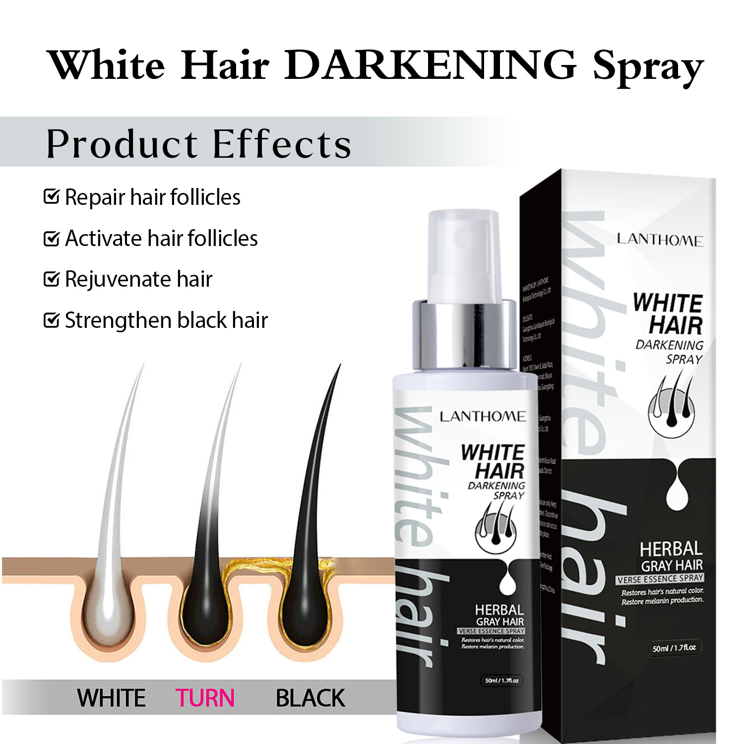 Hair Care Spray For Nourishing Scalp And Revitalizing Dull Hair Daily Toning Treatment 50ml
