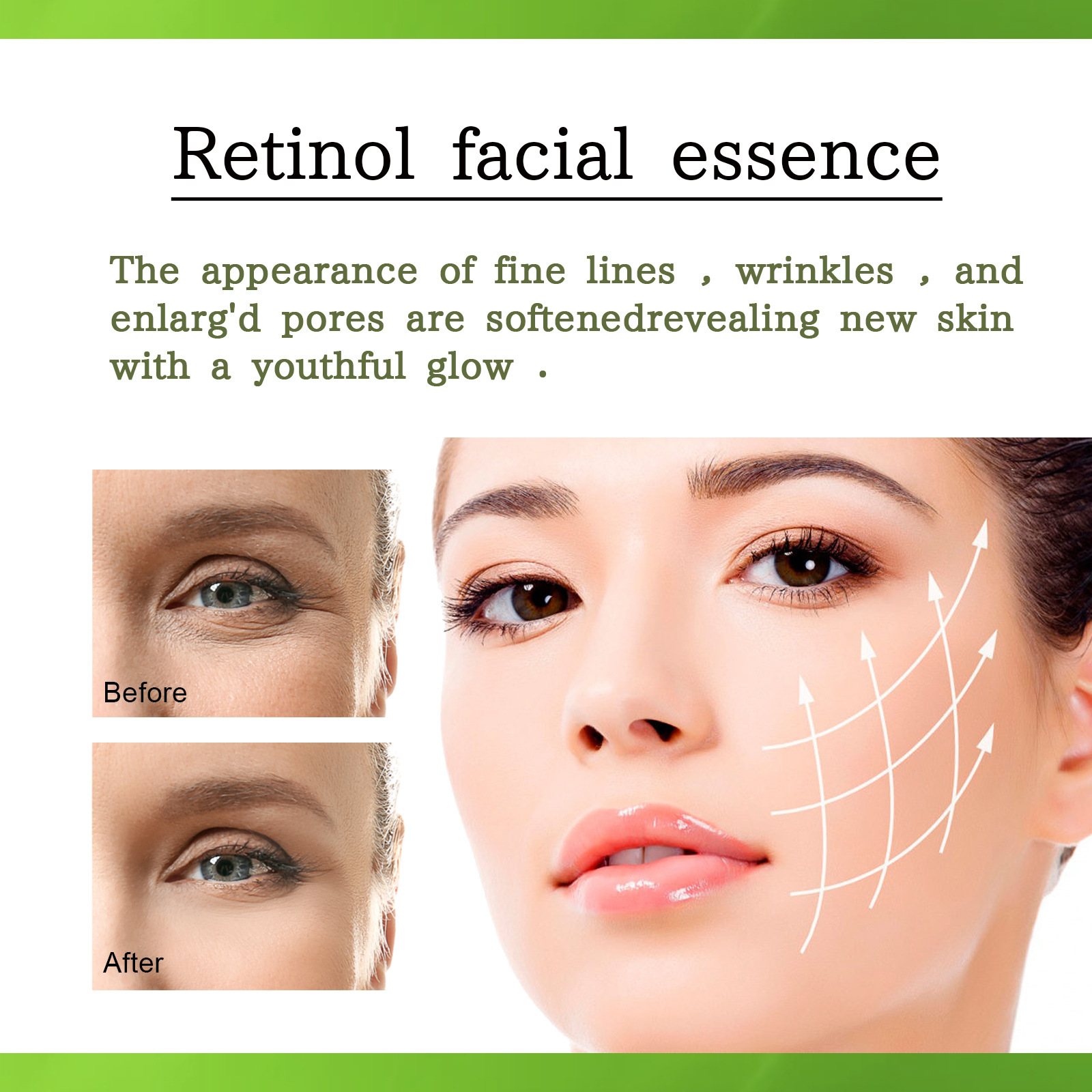 Retinol Firming Face Serum For Anti Aging Wrinkle Reduction Brightening And Smoothing Fine Lines Daily Eye Area Treatment