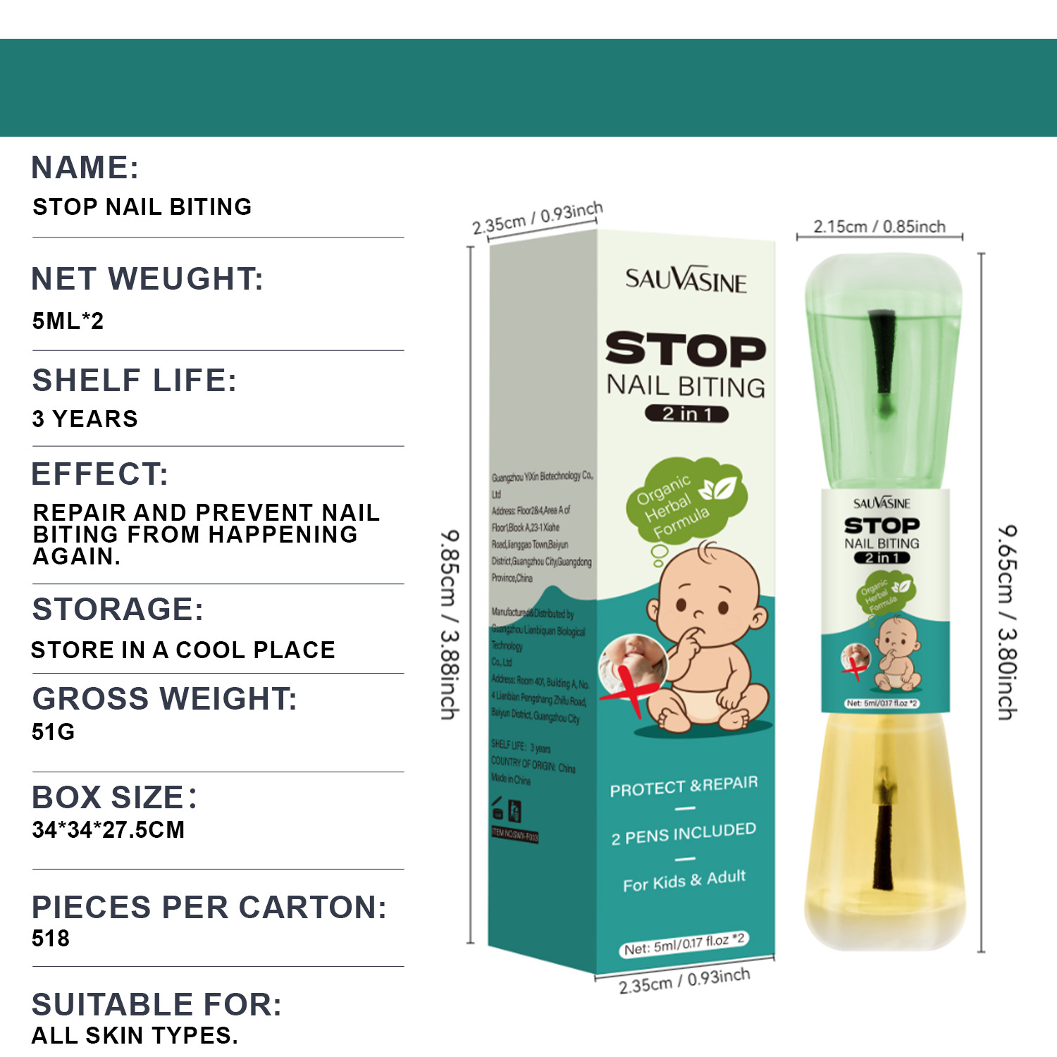 Bitter Nail Biting Deterrent Liquid And Repair Water For Kids Adults Daily Habit Breaking Cuticle Care 5ml Each