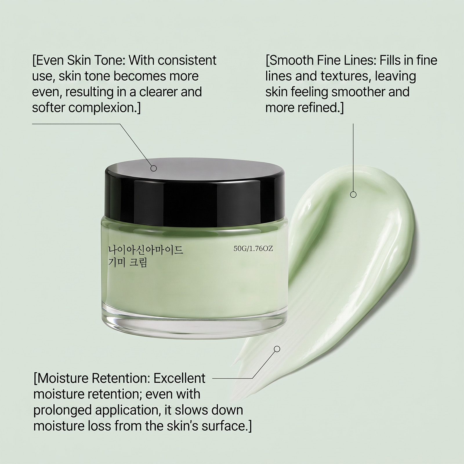 Nicotinamide Moisturizing Cream Softens Skin Balances Brightens Complexion Hydrates Nourishes Refreshes Moisturizes Facial Tone Care Lotion