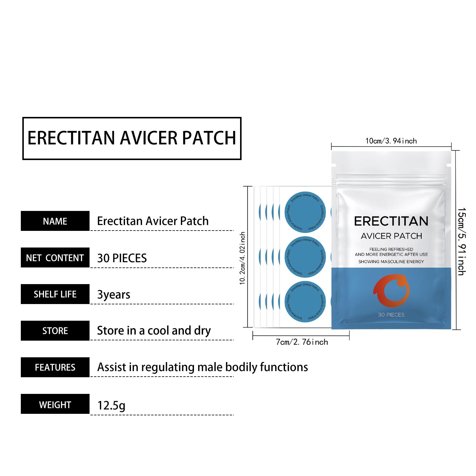 Male Care Comprehensive Patch Mild Formula Daily Care Mens Body Skin Comfort Condition External Use Patch Gentle Skin Nourish Maintain Healthy Surface
