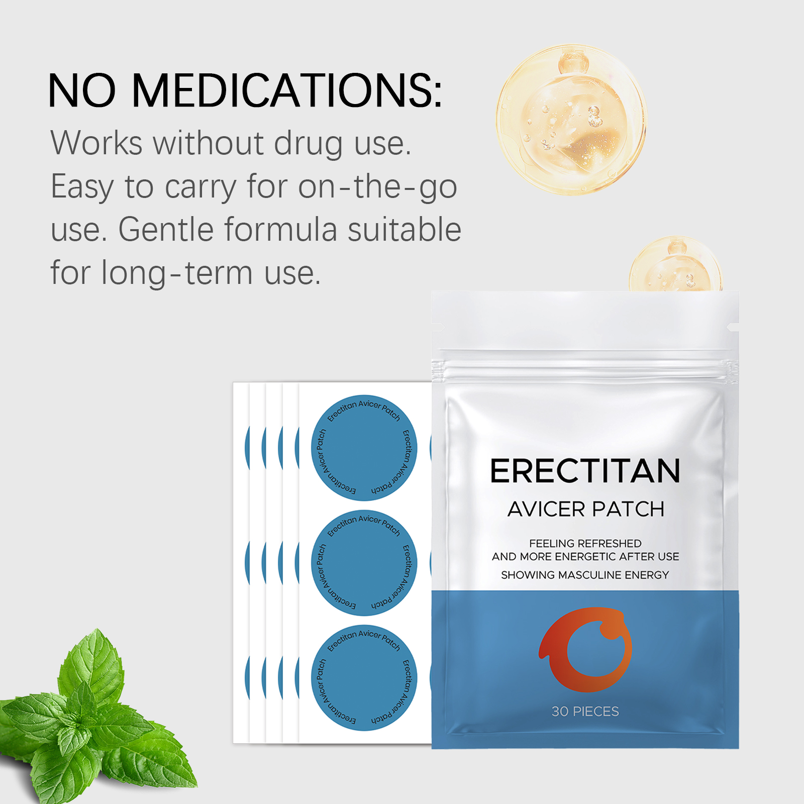 Male Care Comprehensive Patch Mild Formula Daily Care Mens Body Skin Comfort Condition External Use Patch Gentle Skin Nourish Maintain Healthy Surface