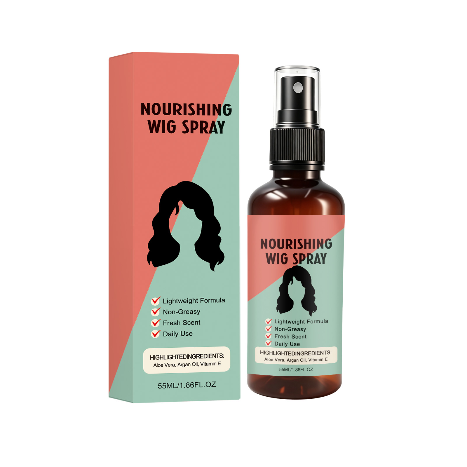 Moisturizing Wig Spray Smooth Silky Tangle Free Anti Frizzy Special Care For Human Synthetic Wigs Daily Styling Use