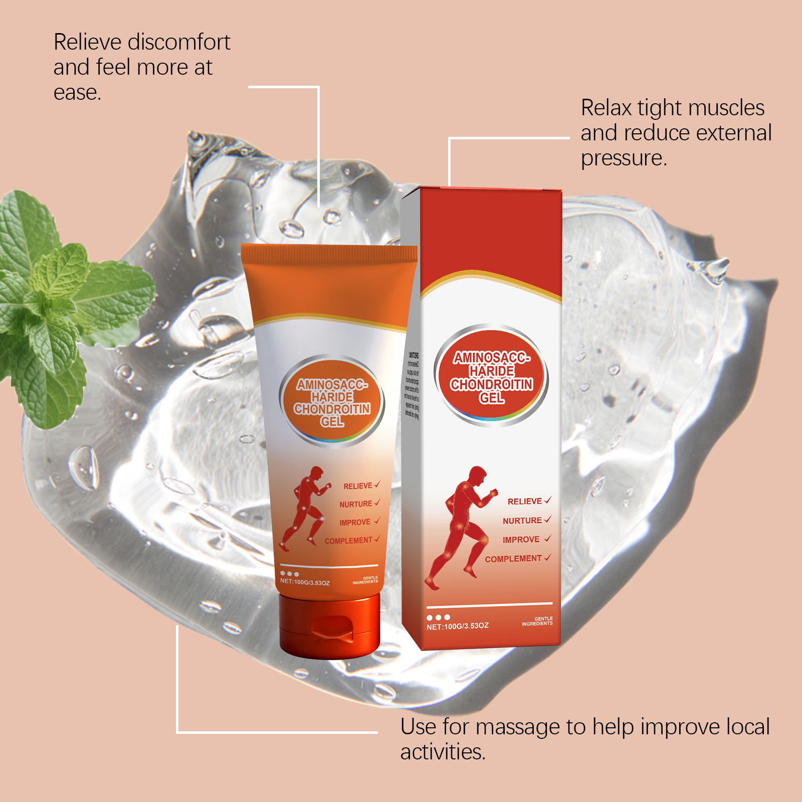 Joint Care Gel Mild Formula Nourish Body Joint Knee Daily Comfort Smear Skin Care Product