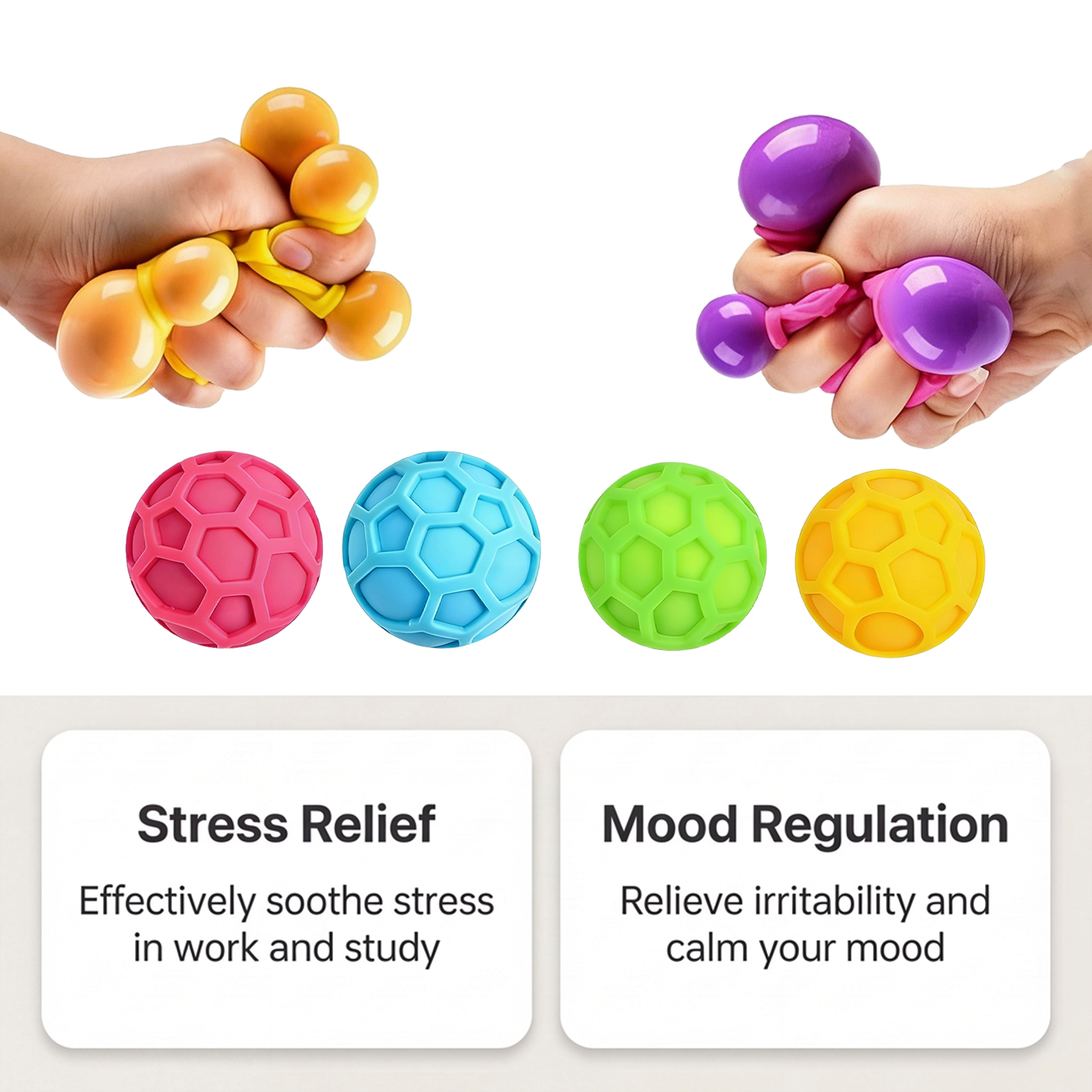 (Yellow) Yellow Soft Squeeze Stress Relief Ball Cute Tiny Slow Rebound Soft Portable Daily Relax Healing Toy