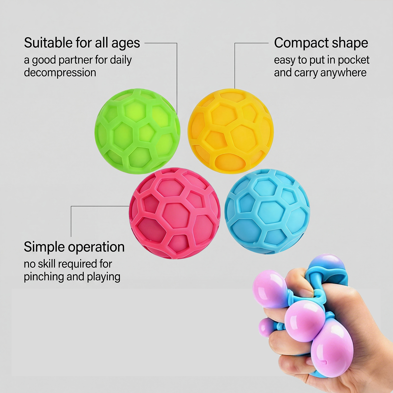 (Yellow) Yellow Soft Squeeze Stress Relief Ball Cute Tiny Slow Rebound Soft Portable Daily Relax Healing Toy