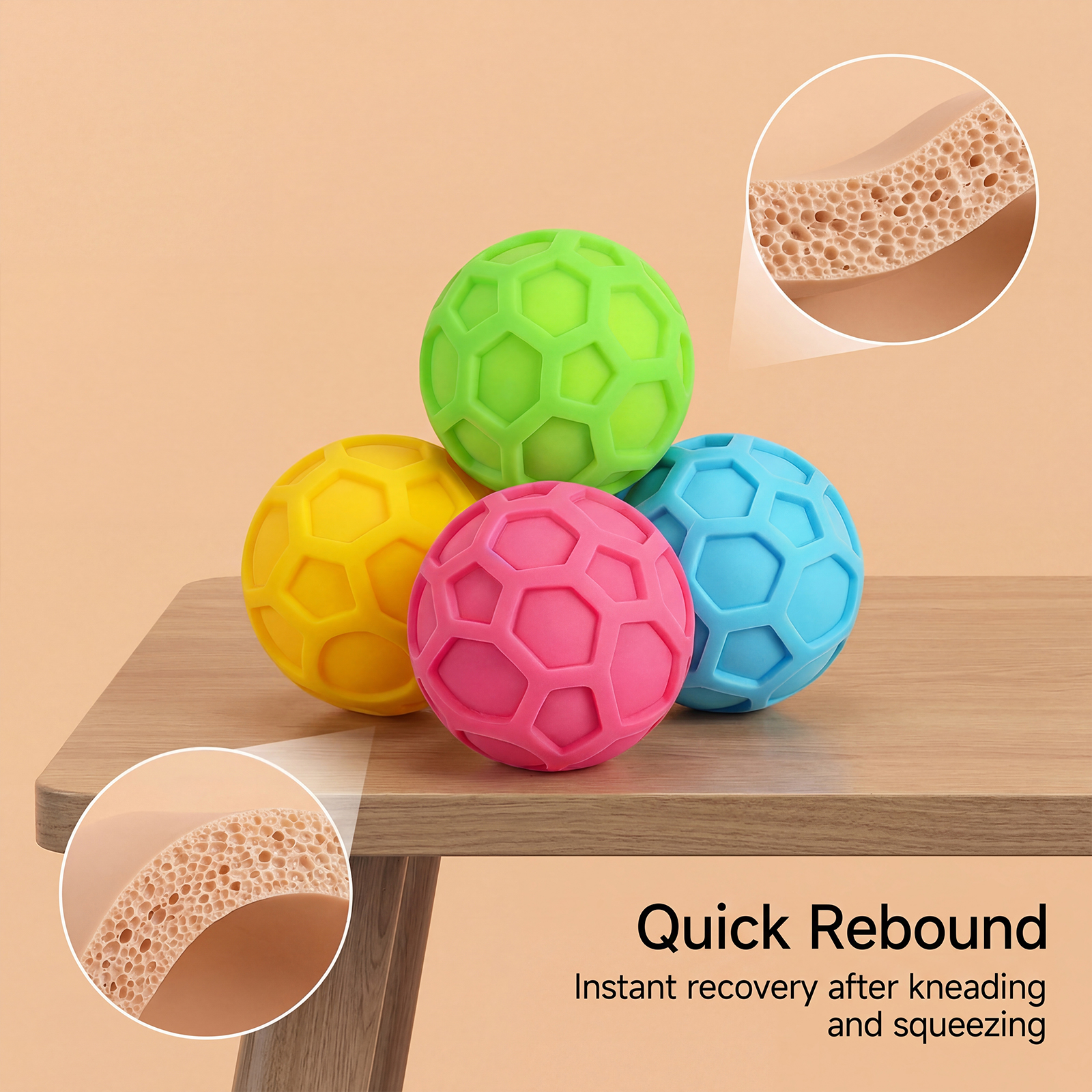 (Yellow) Yellow Soft Squeeze Stress Relief Ball Cute Tiny Slow Rebound Soft Portable Daily Relax Healing Toy
