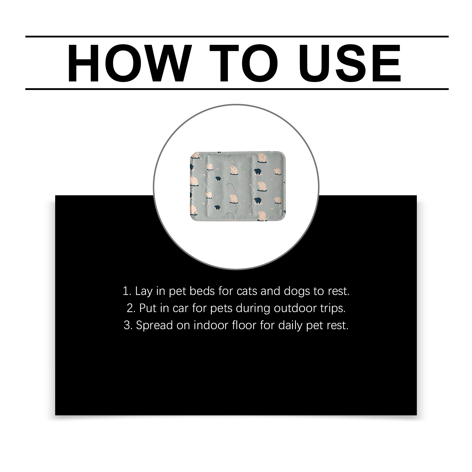 Pet Cooling Mat Foldable Scratch Resistant Summer Gel Heat Dissipation Comfort Cool For Cats Dogs