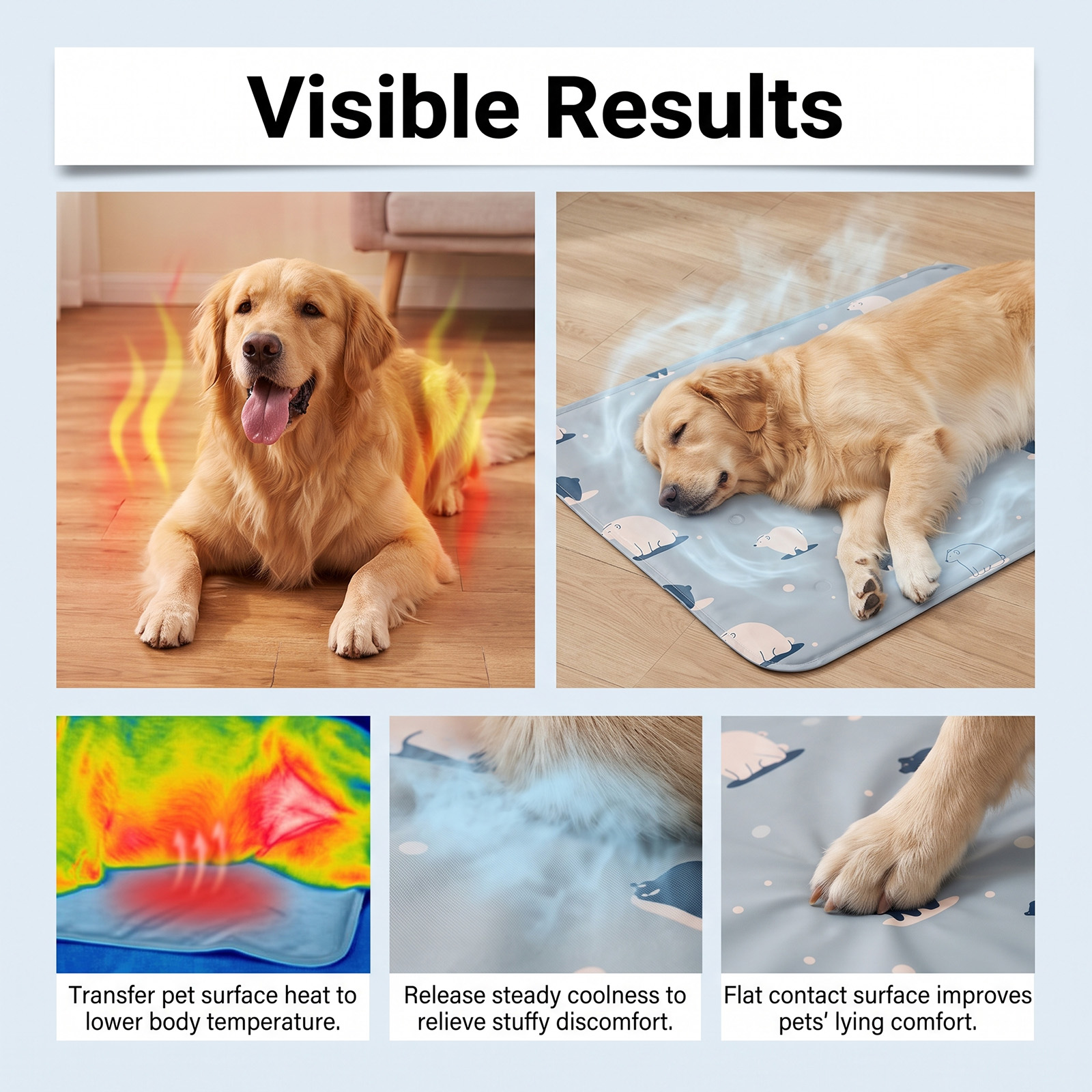 Pet Cooling Mat Foldable Scratch Resistant Summer Gel Heat Dissipation Comfort Cool For Cats Dogs