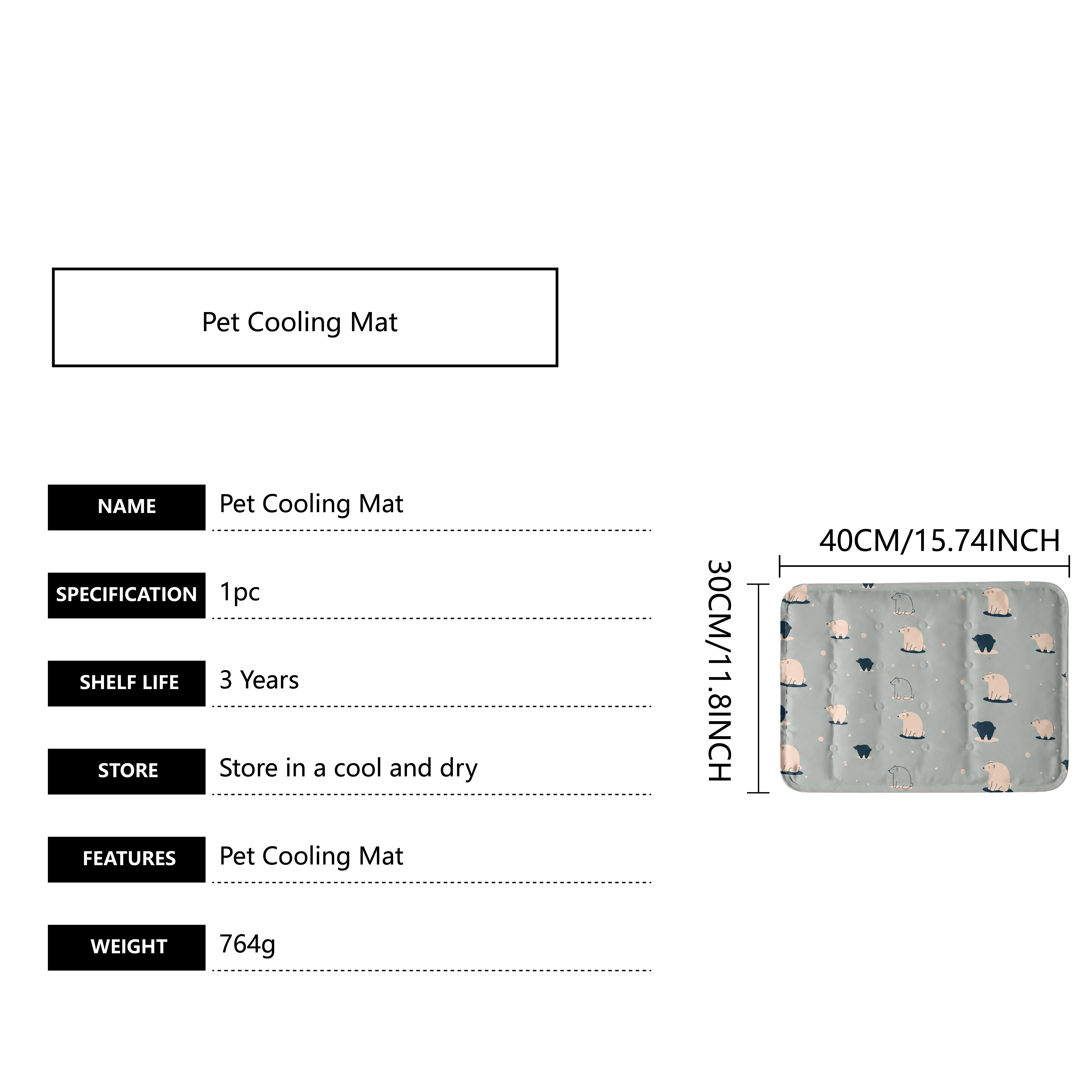 Pet Cooling Mat Foldable Scratch Resistant Summer Gel Heat Dissipation Comfort Cool For Cats Dogs