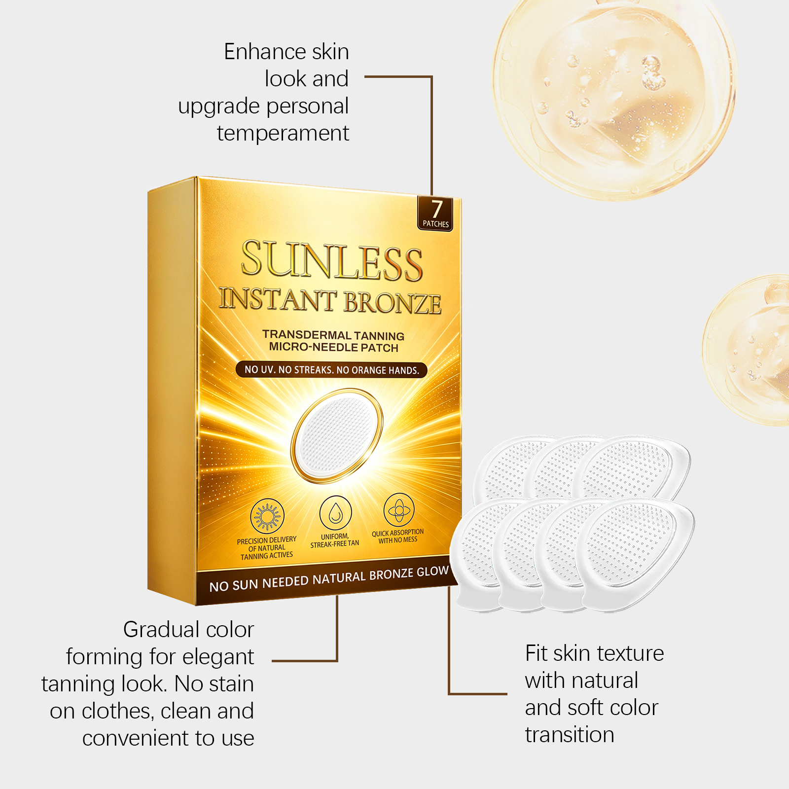 Tanning Care Patches Summer Outdoor Sunfree Skinfriendly Breathable Soft Mild Convenient Body Skincare