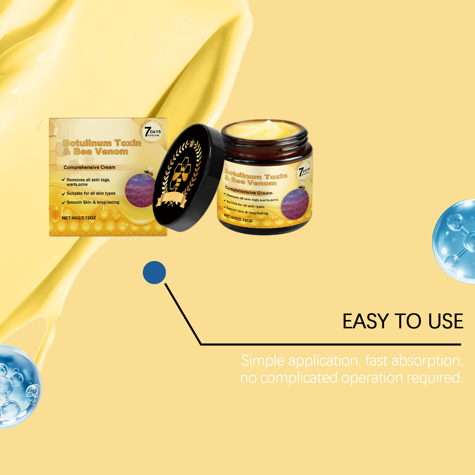 Bee Venom Skin Care Cream Gentle Nourishing Formula For Daily Body Cleansing And Smooth Complexion