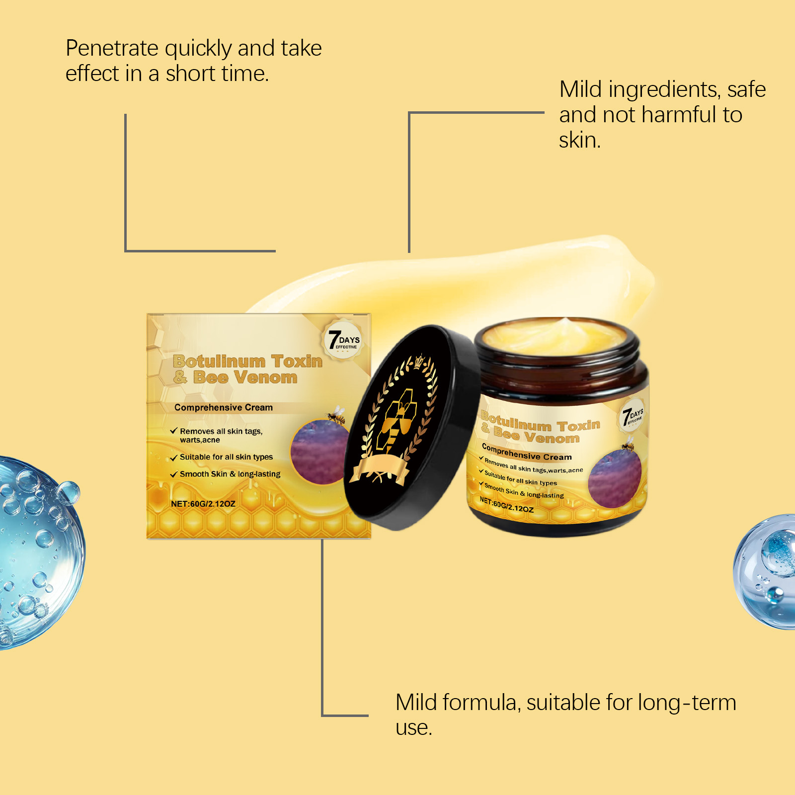 Bee Venom Skin Care Cream Gentle Nourishing Formula For Daily Body Cleansing And Smooth Complexion