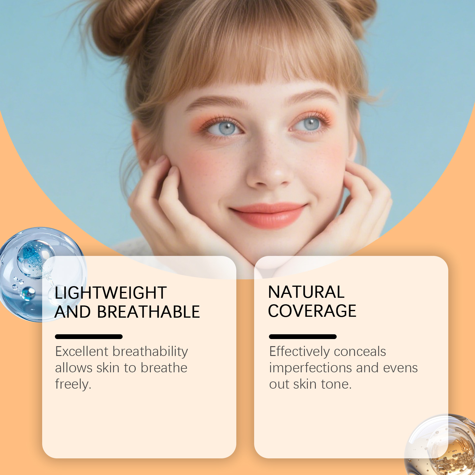 (Brown) Moisturizing Concealer Cushion Natural Longlasting Light Close Fit Tone Modify Hydrating Matte Facial Daily Makeup