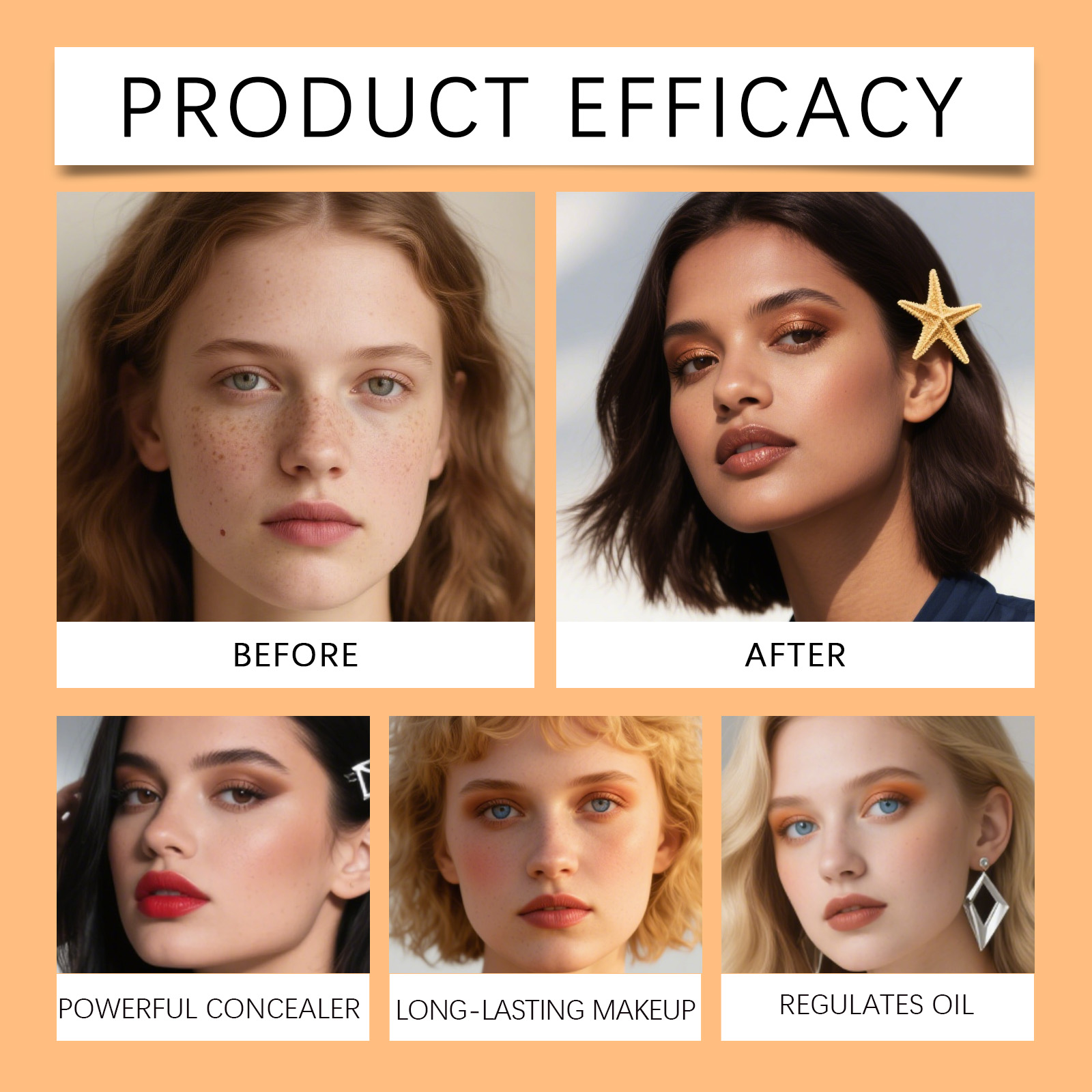 (Brown) Moisturizing Concealer Cushion Natural Longlasting Light Close Fit Tone Modify Hydrating Matte Facial Daily Makeup