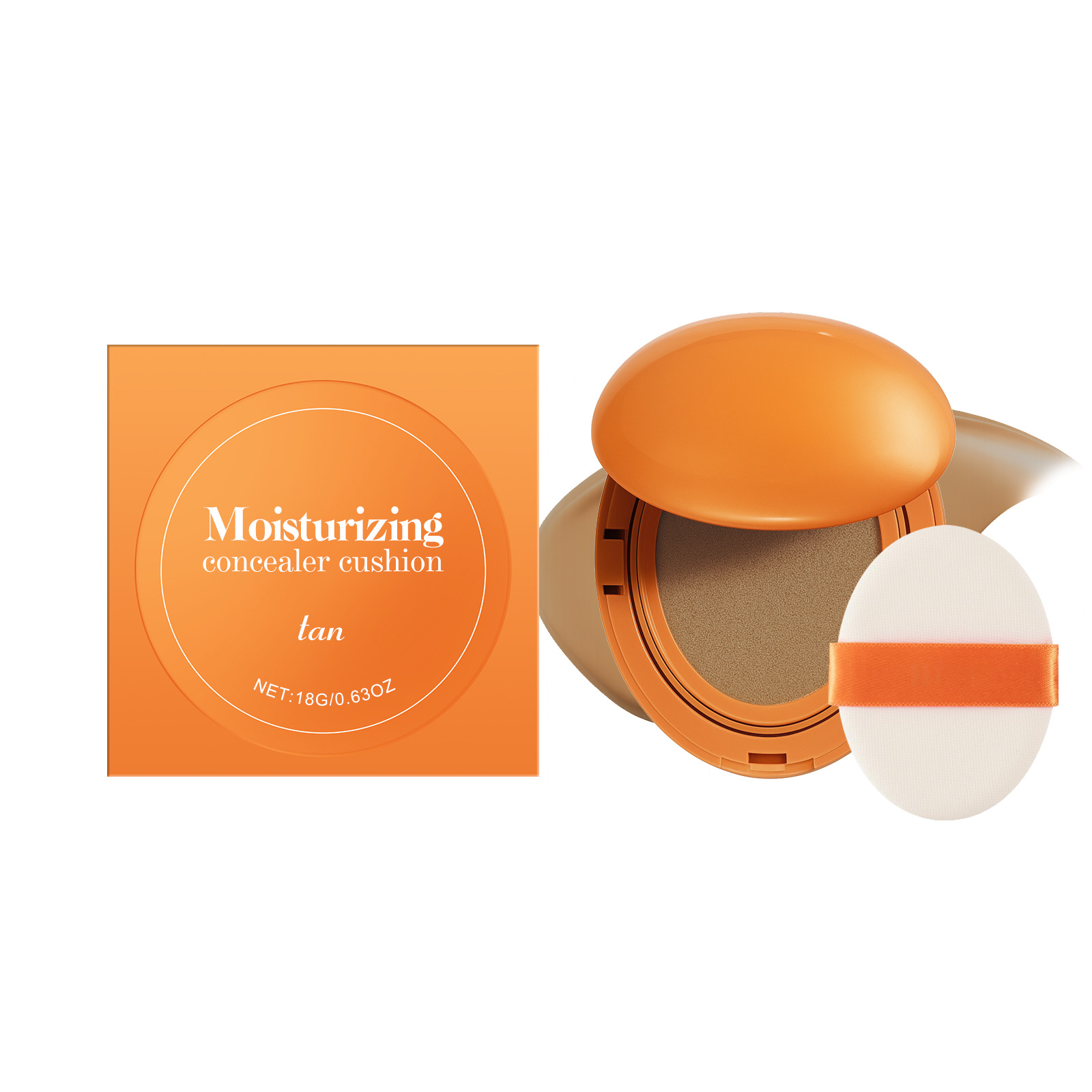 (Brown) Moisturizing Concealer Cushion Natural Longlasting Light Close Fit Tone Modify Hydrating Matte Facial Daily Makeup
