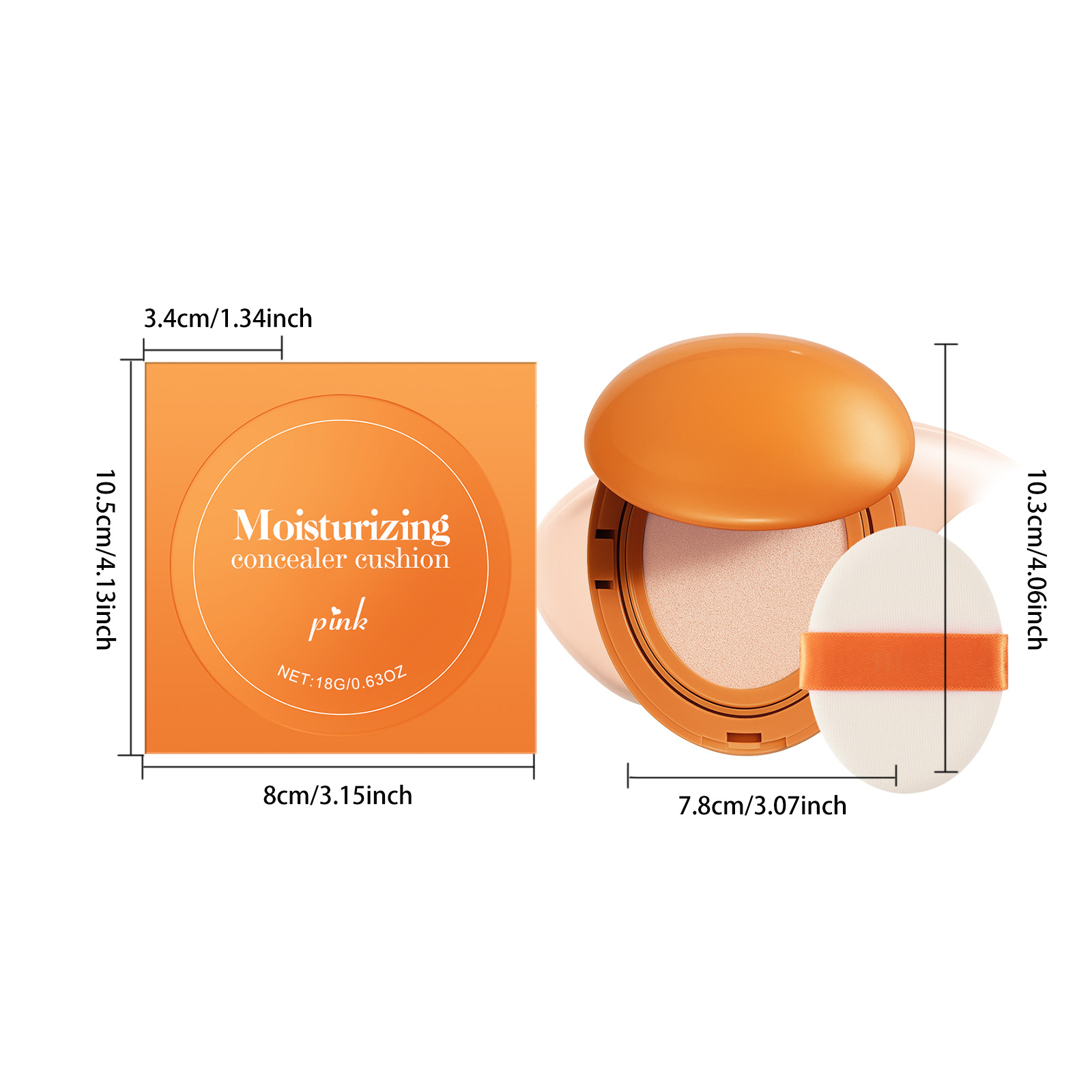 (Brown) Moisturizing Concealer Cushion Natural Longlasting Light Close Fit Tone Modify Hydrating Matte Facial Daily Makeup