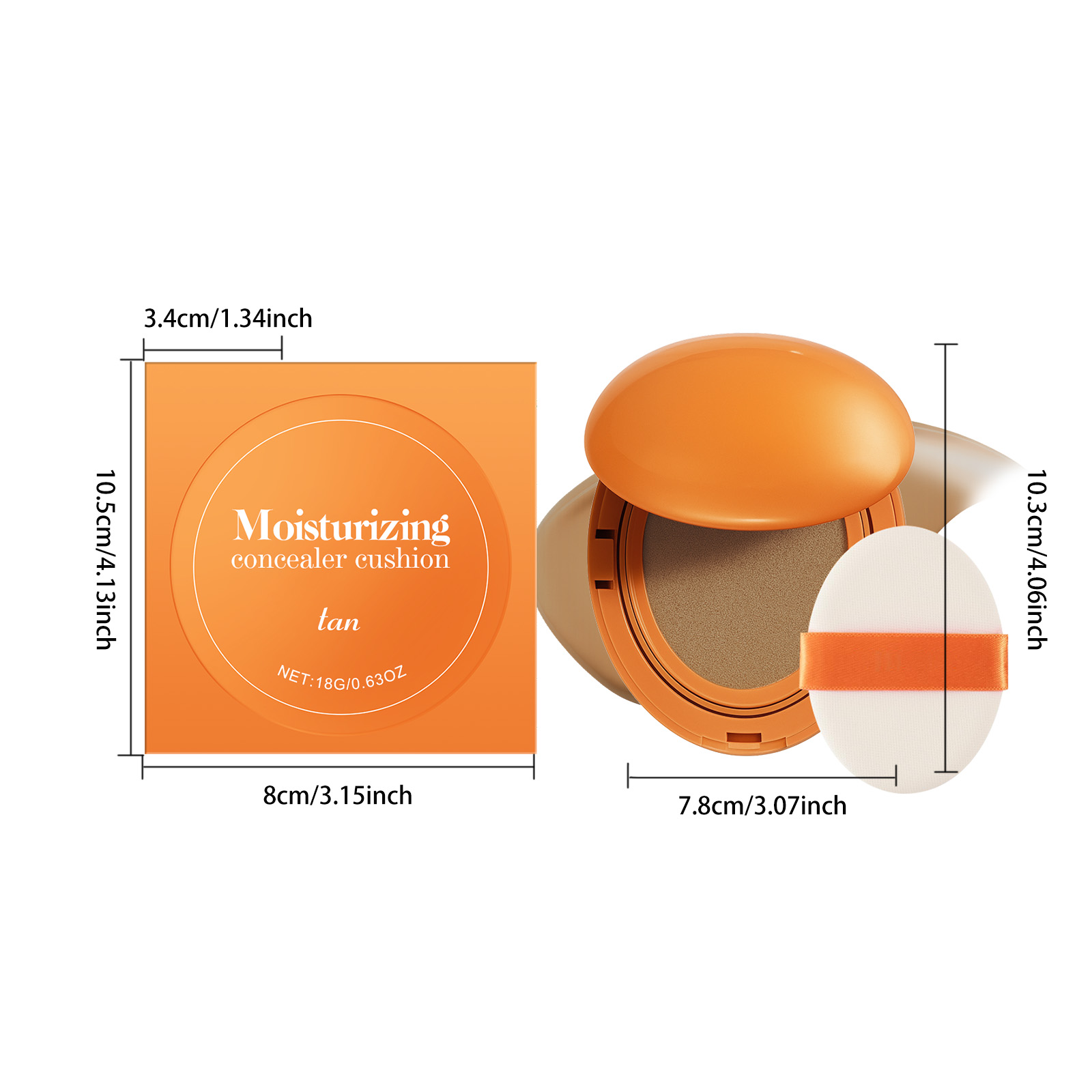 (Brown) Moisturizing Concealer Cushion Natural Longlasting Light Close Fit Tone Modify Hydrating Matte Facial Daily Makeup