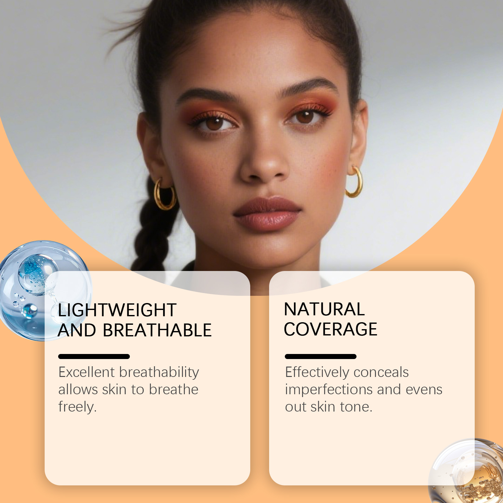 (Brown) Moisturizing Concealer Cushion Natural Longlasting Light Close Fit Tone Modify Hydrating Matte Facial Daily Makeup