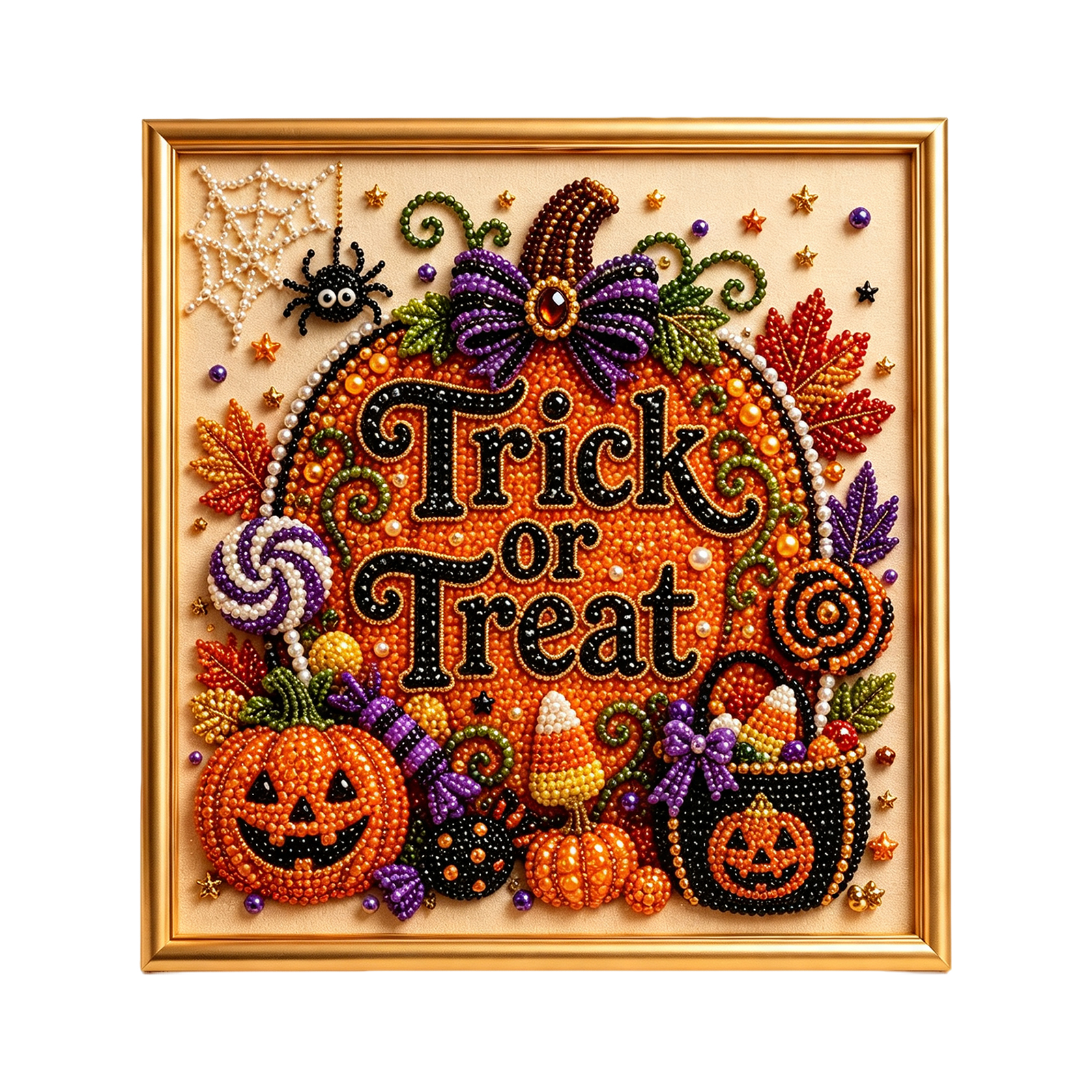 (Ghost Pumpkin) Halloween Pearl Art Diamond Painting Diy Kit 3d Bead Craft Festival Party Creative Decoration