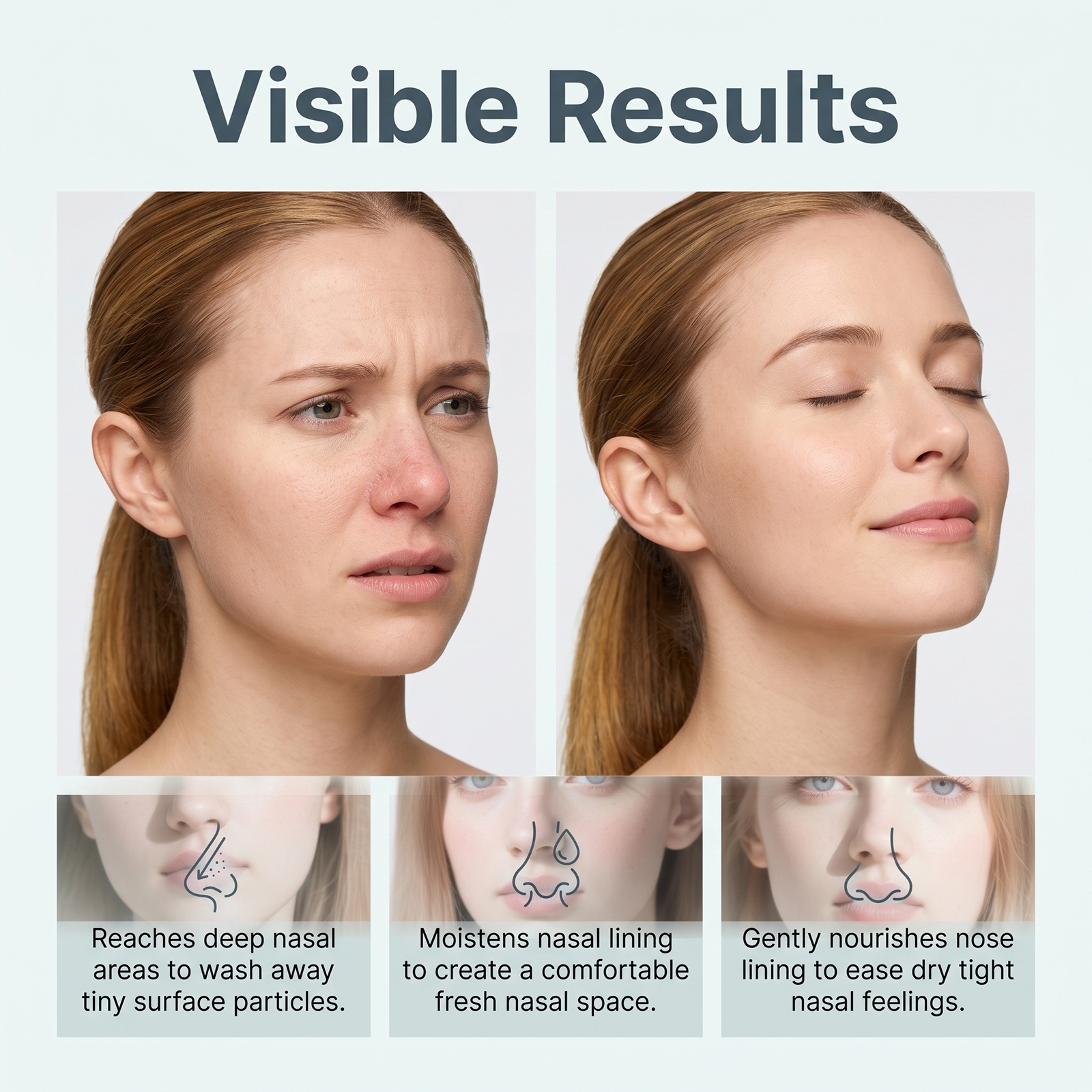 Nasal Mucus Cleansing Spray Mild Formula Cleanses Moisturizes Nasal Interior Comfortable Refreshing Daily Care