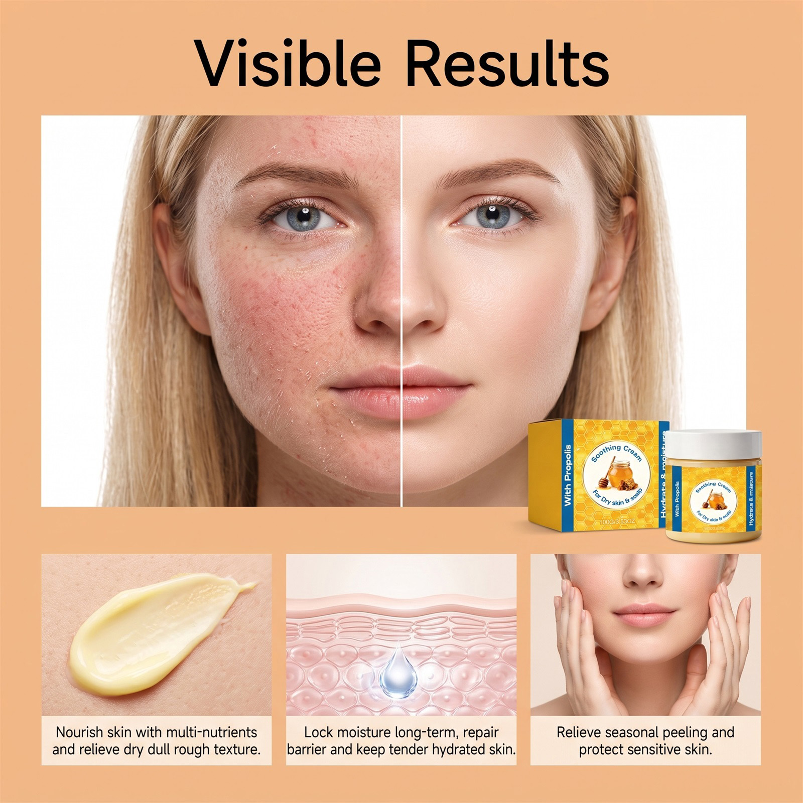 Moisturizing Nourishing Care Cream Daily Soft Facial Skin Refreshing Non Sticky Smooth Clear Delicate Face Lotion