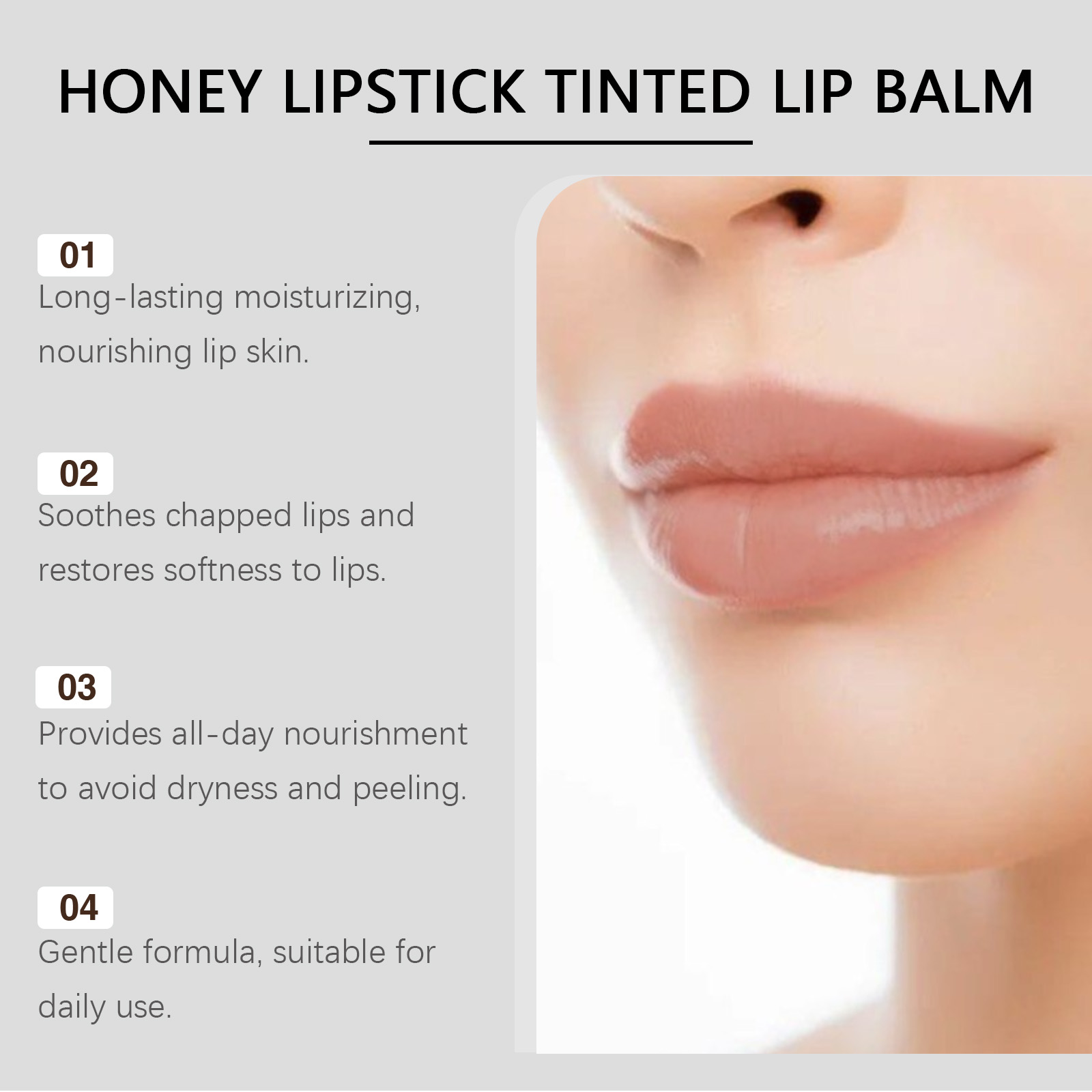 Moisturizing Honey Lip Balm Gentle Hydrating Nourishing Protect Lip Skin Replenish Dry Care
