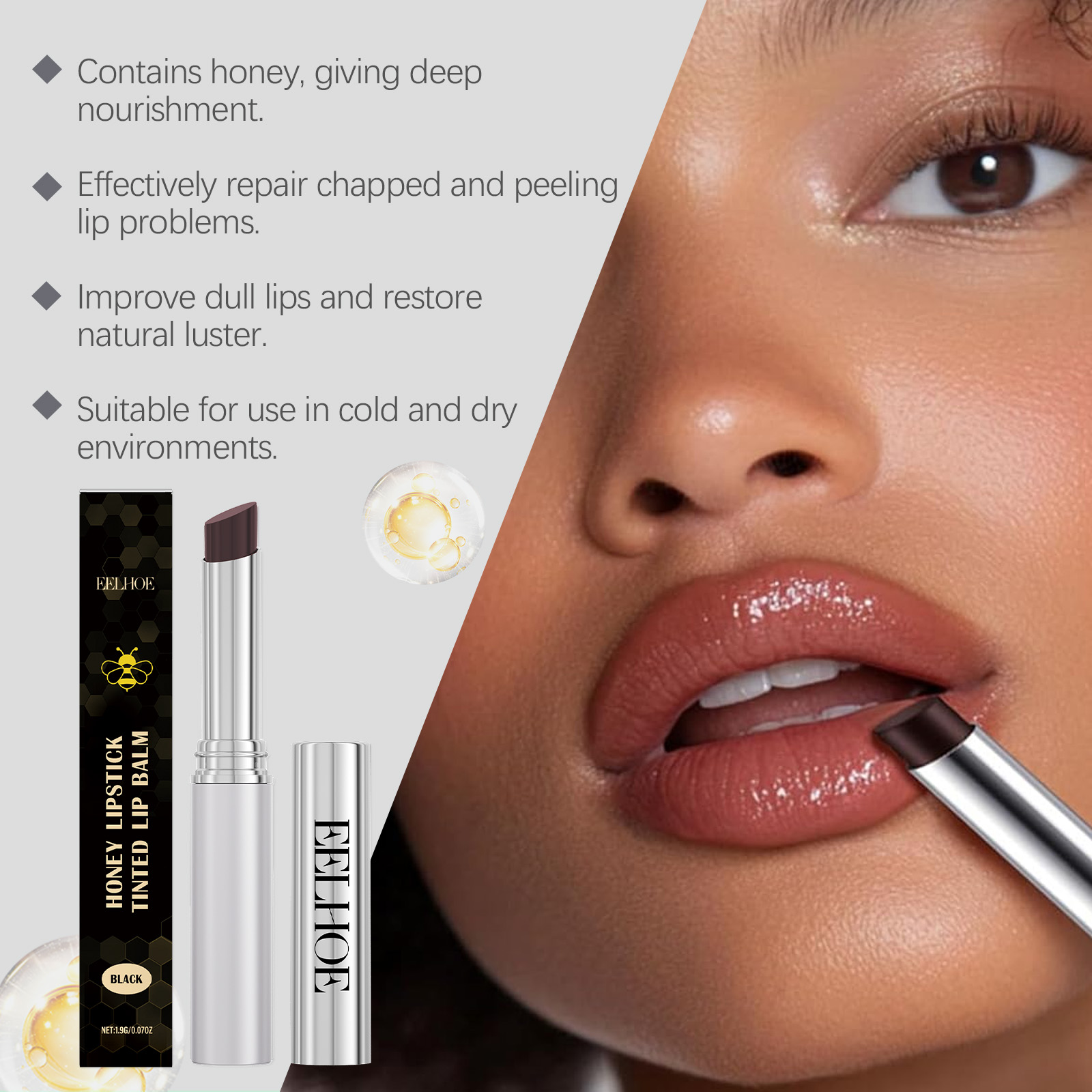 Moisturizing Honey Lip Balm Gentle Hydrating Nourishing Protect Lip Skin Replenish Dry Care