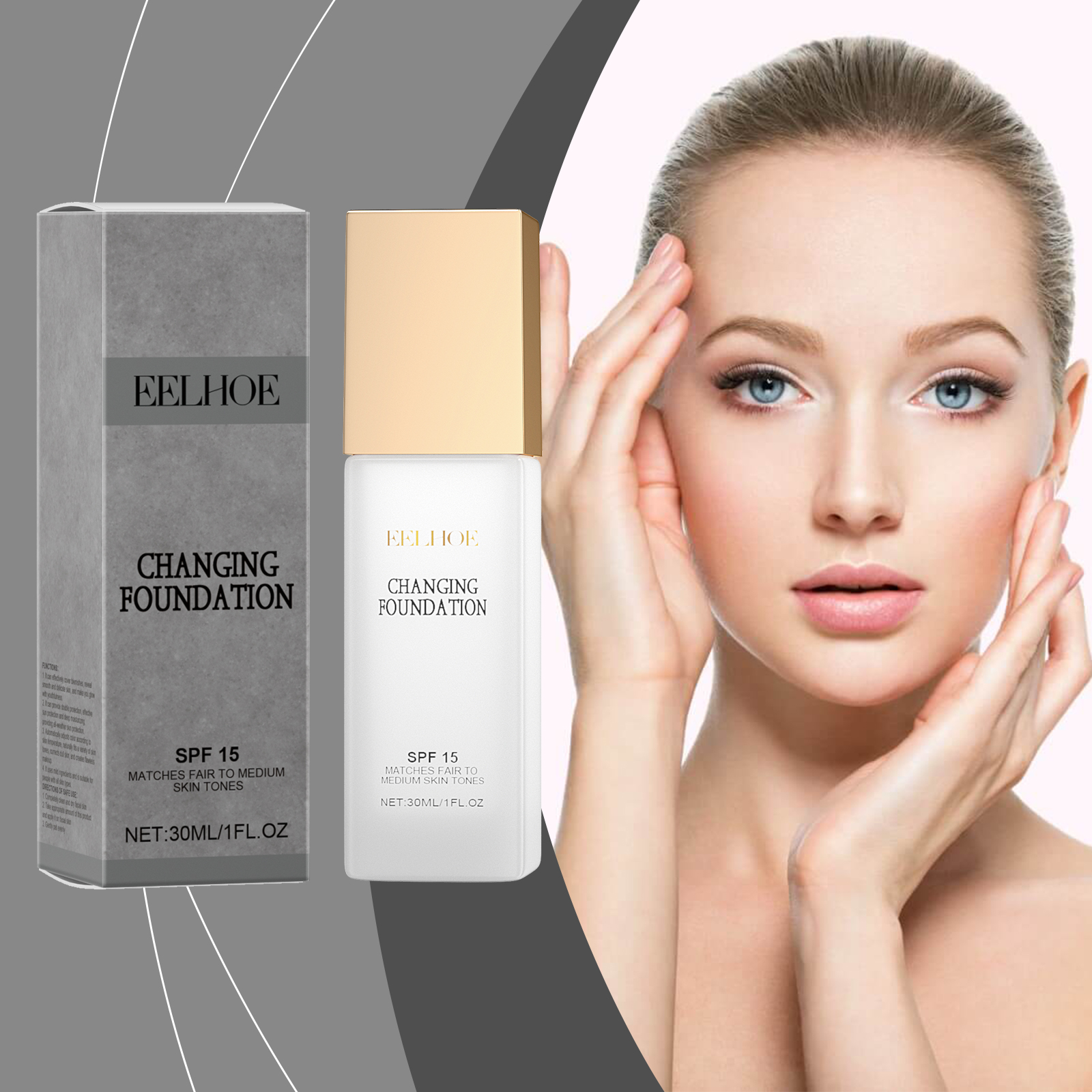 Temperature Changing Foundation Moisturizing Nourishing Natural Light Concealing Brightening Youth Radiant Skin Glow