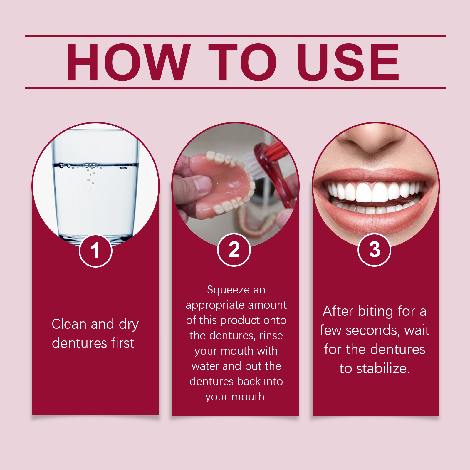 Denture Adhesive Fixes Dentures Improves Comfort For Cosmetic Dental False Teeth