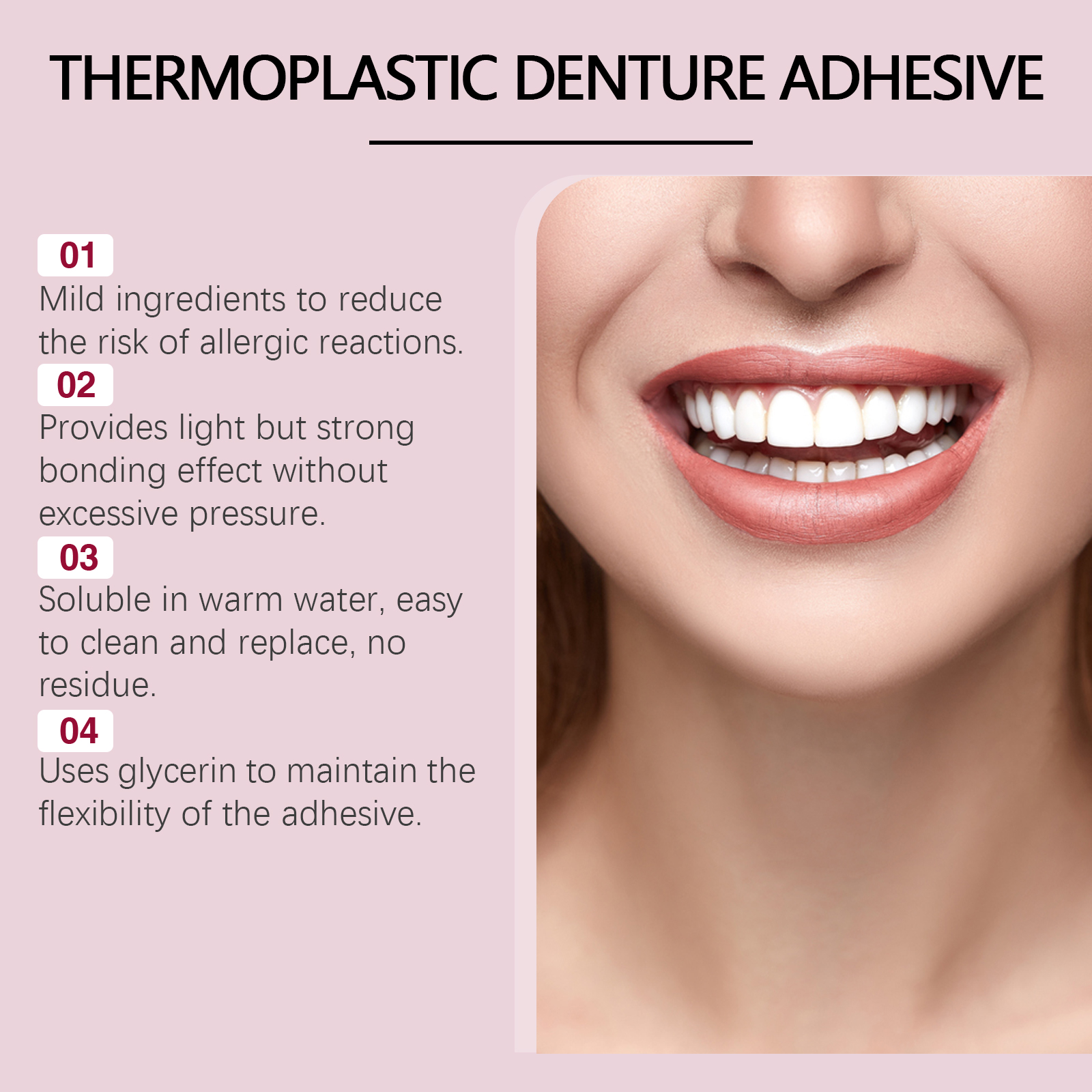 Denture Adhesive Fixes Dentures Improves Comfort For Cosmetic Dental False Teeth