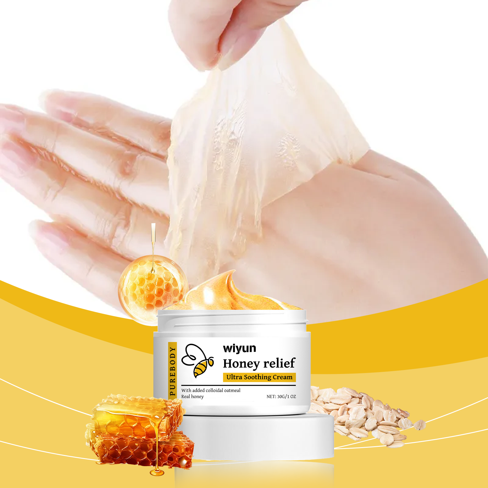 Honey Peel Off Hand Mask Gently Clean Dead Skin Repair Moisturize Nourish Soften Hand Foot Skin