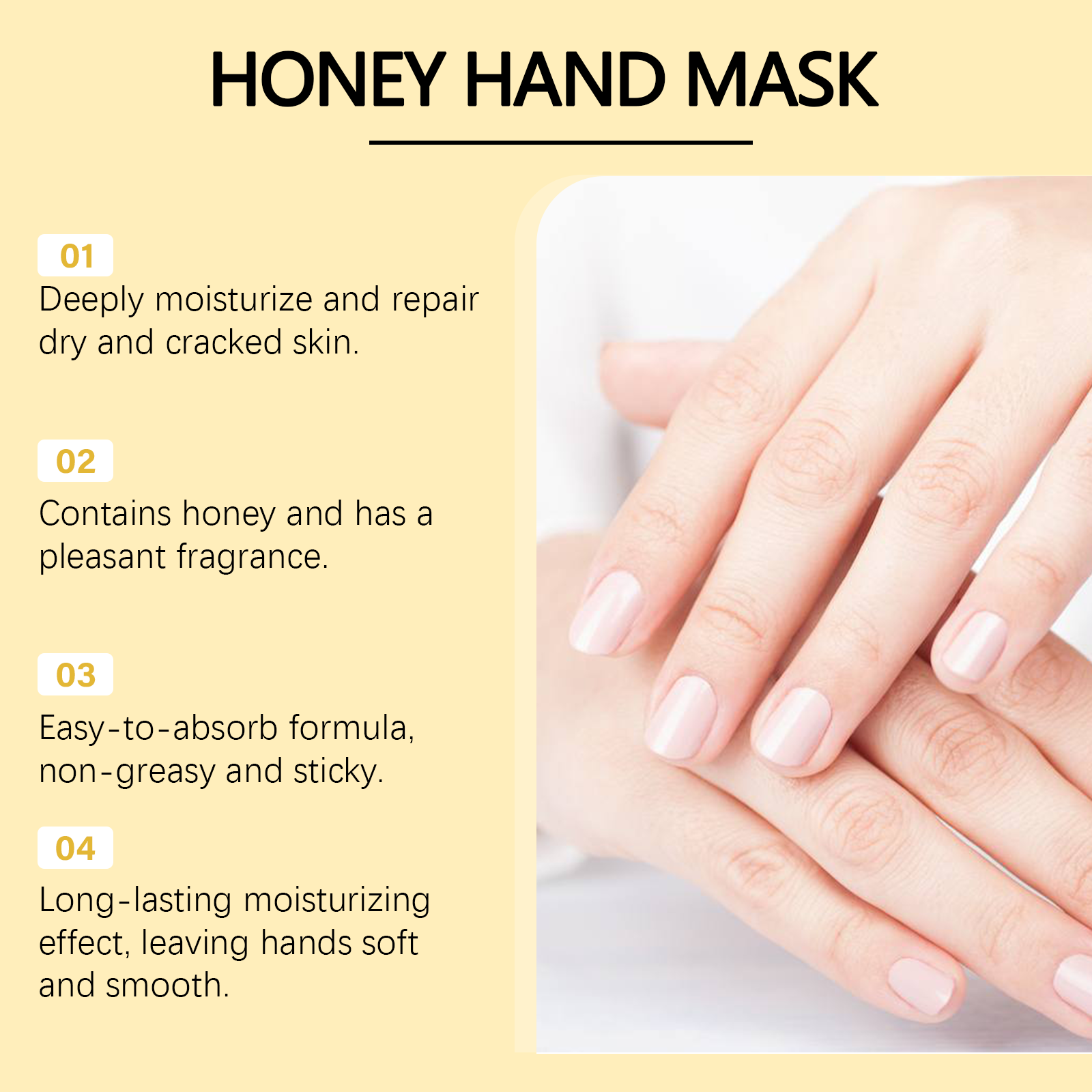 Honey Peel Off Hand Mask Gently Clean Dead Skin Repair Moisturize Nourish Soften Hand Foot Skin