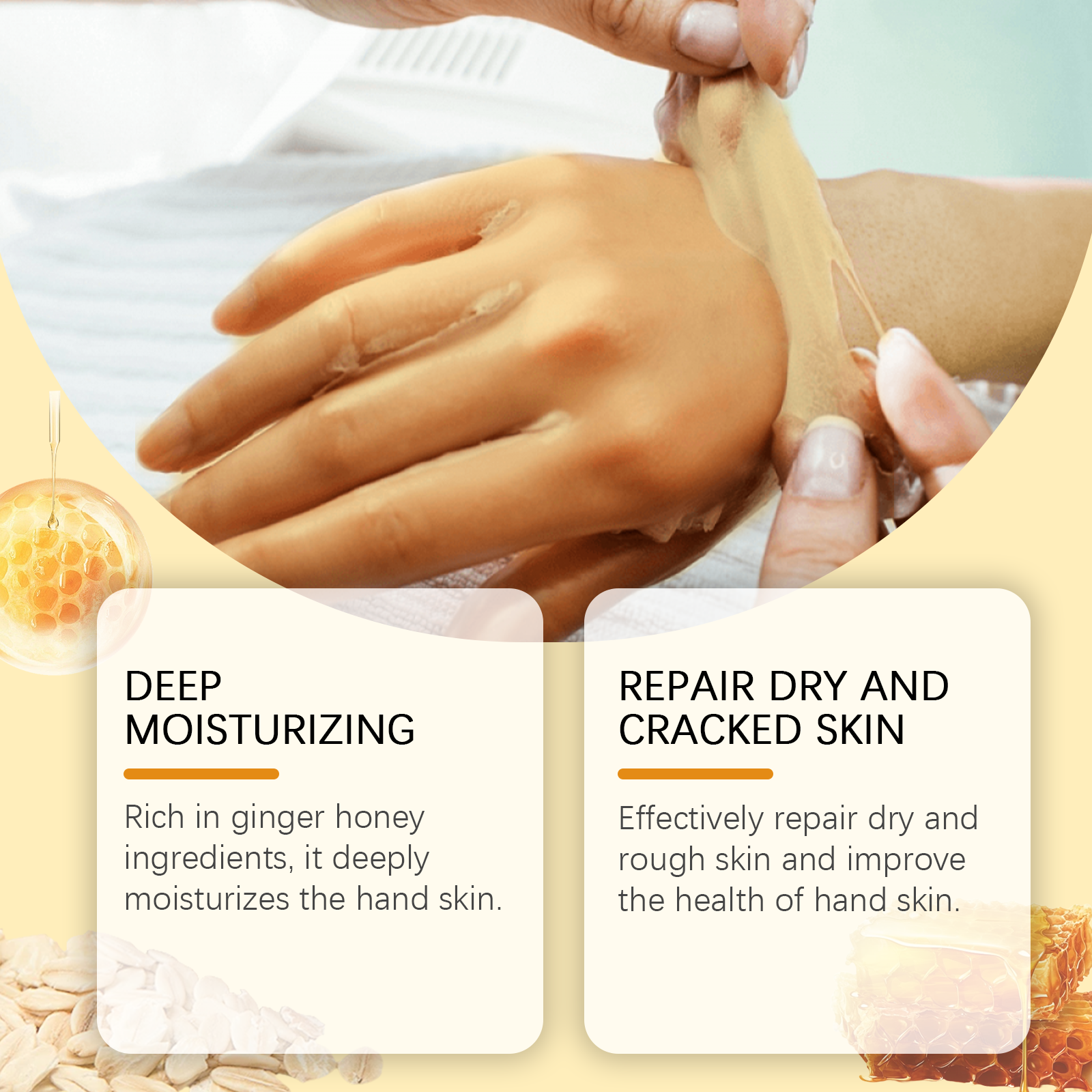 Honey Peel Off Hand Mask Gently Clean Dead Skin Repair Moisturize Nourish Soften Hand Foot Skin